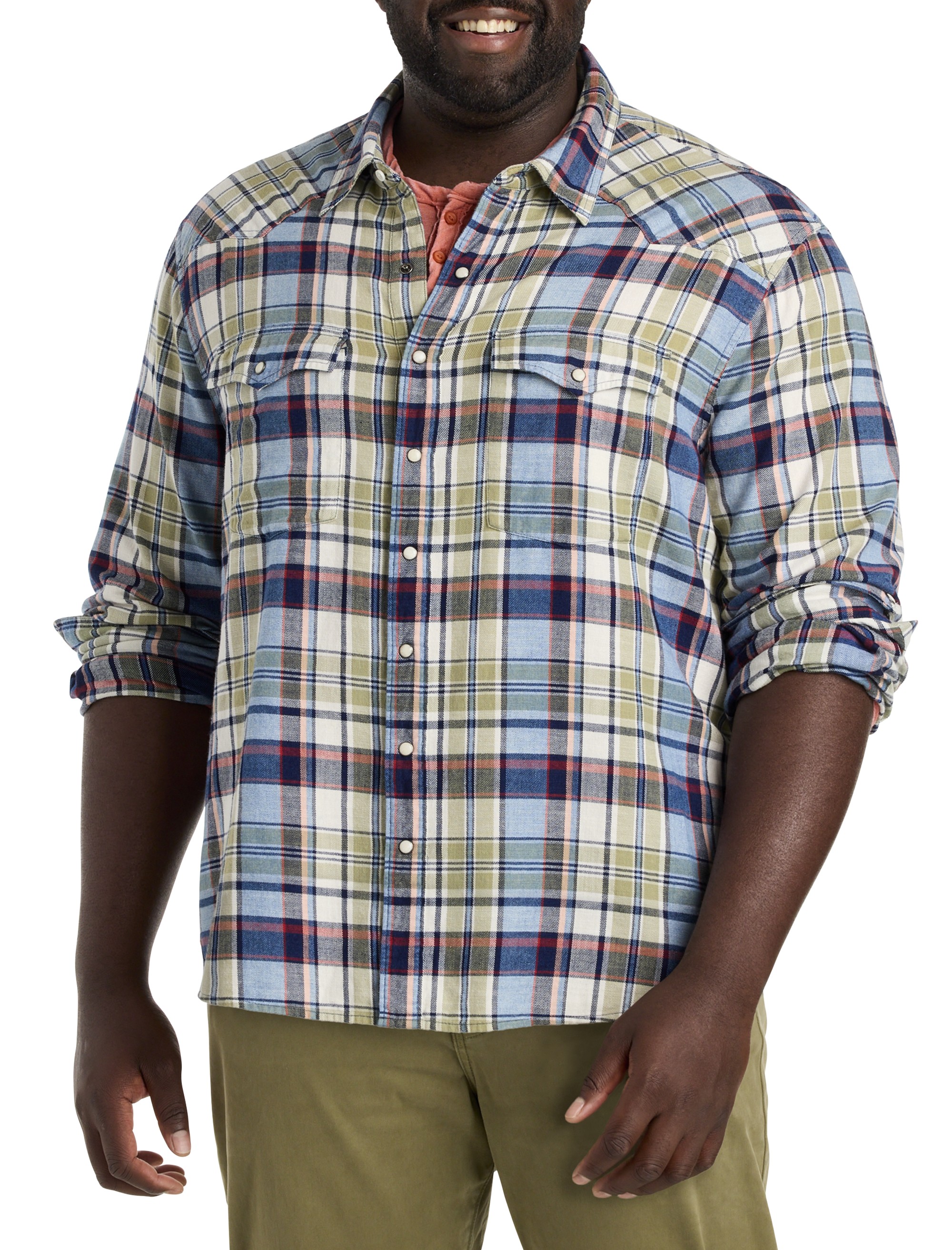 Indigo Plaid Western Sport Shirt - thumbnail 3