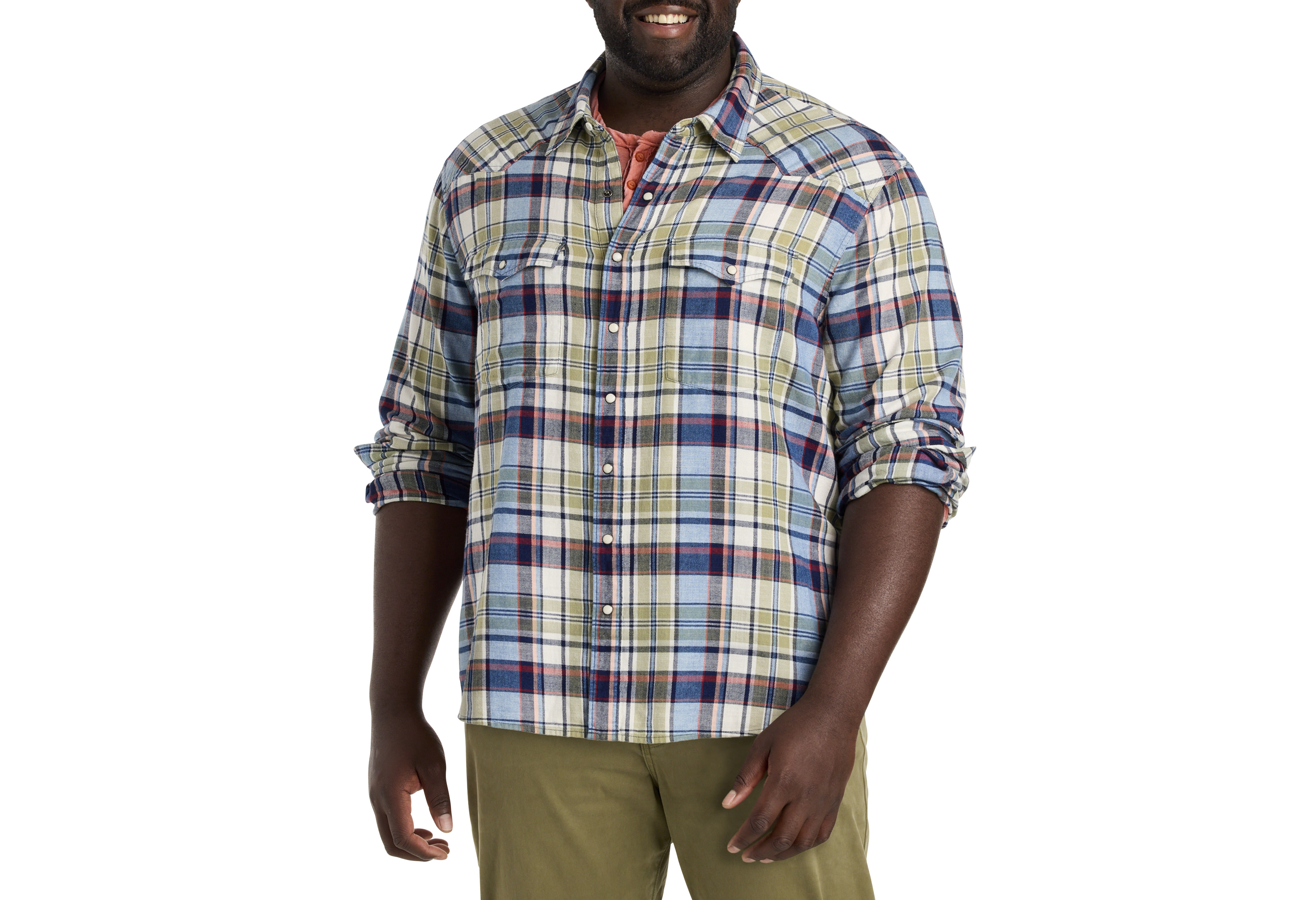 Indigo Plaid Western Sport Shirt