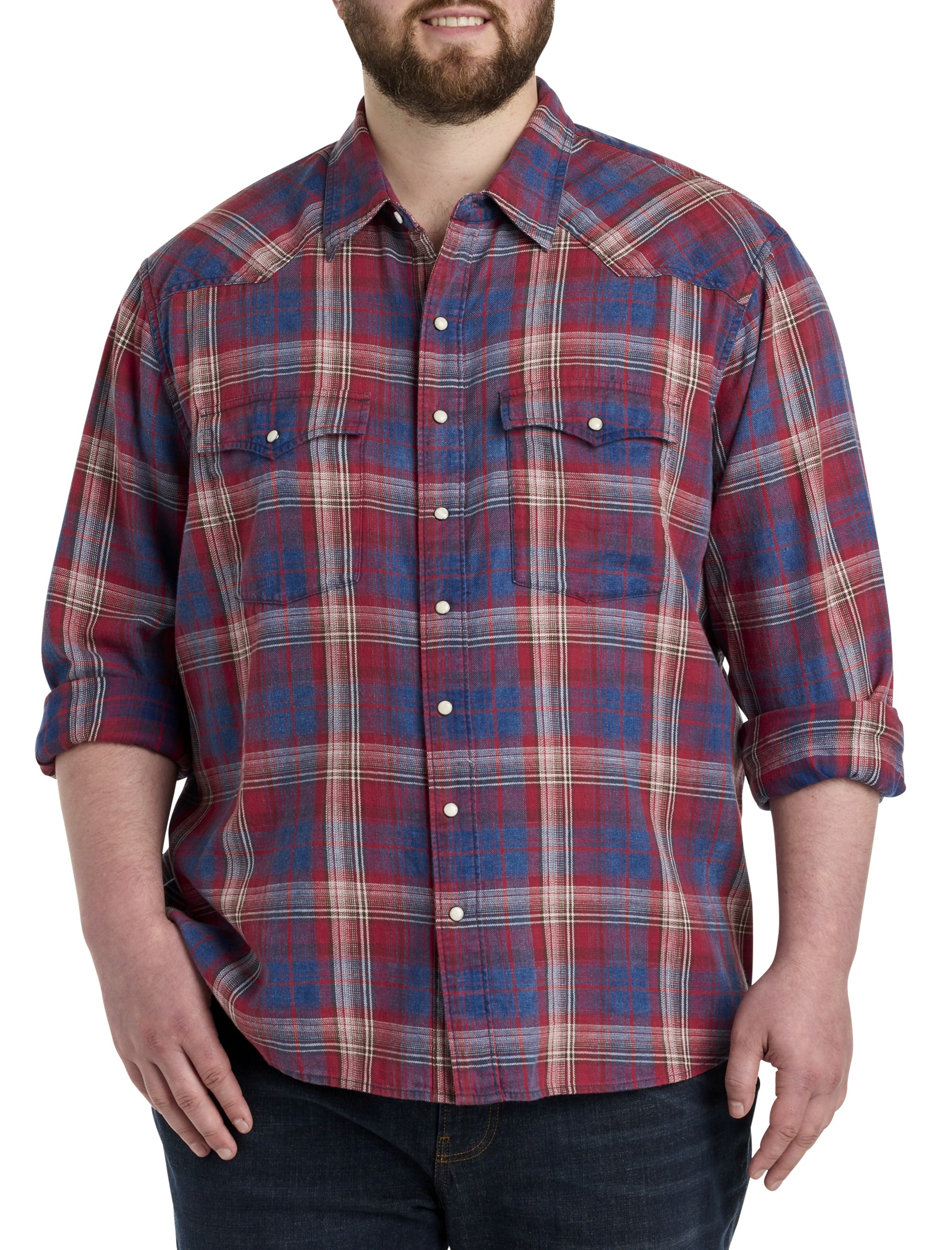 Indigo Plaid Western Sport Shirt