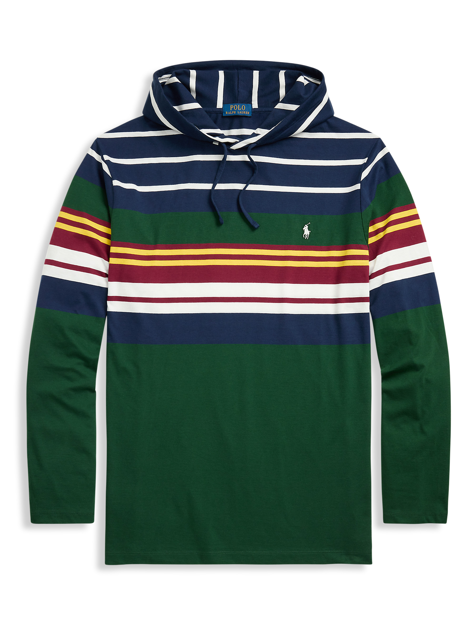 Striped Long-Sleeve Hooded T-Shirt 