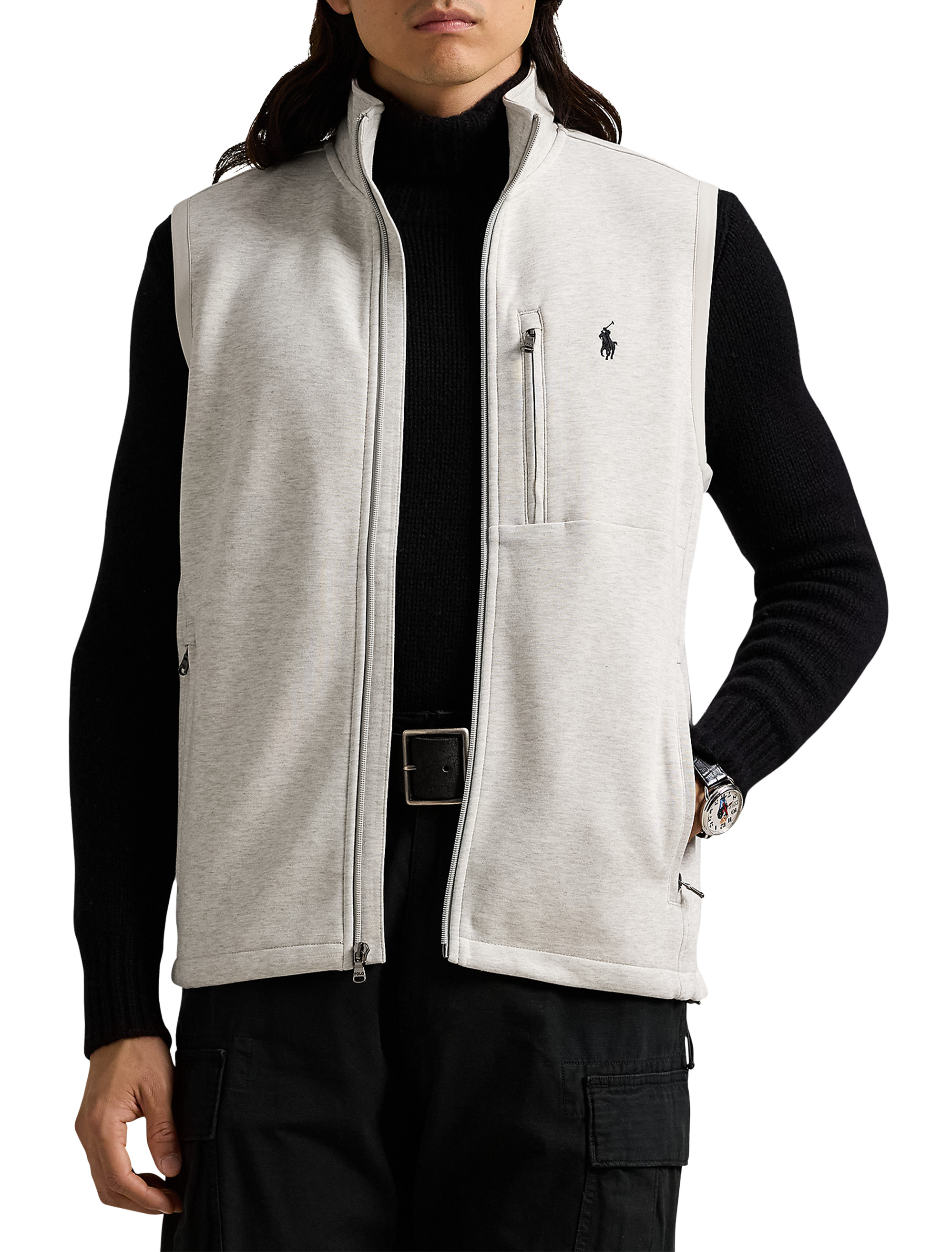 Ralph lauren down panel double knit vest online