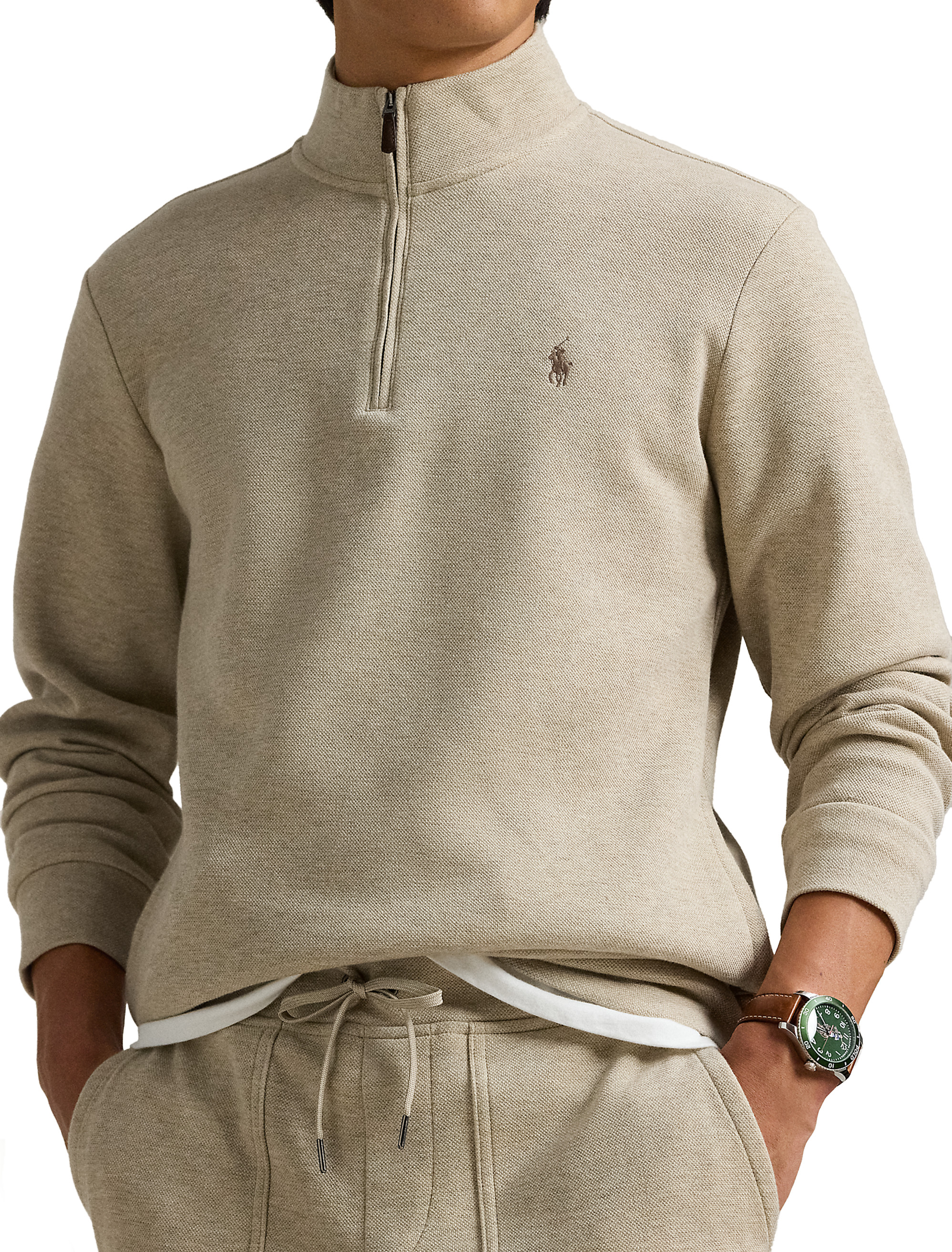 Big + Tall | Polo Ralph Lauren Double-Knit Mesh 1/4-Zip Pullover | DXL