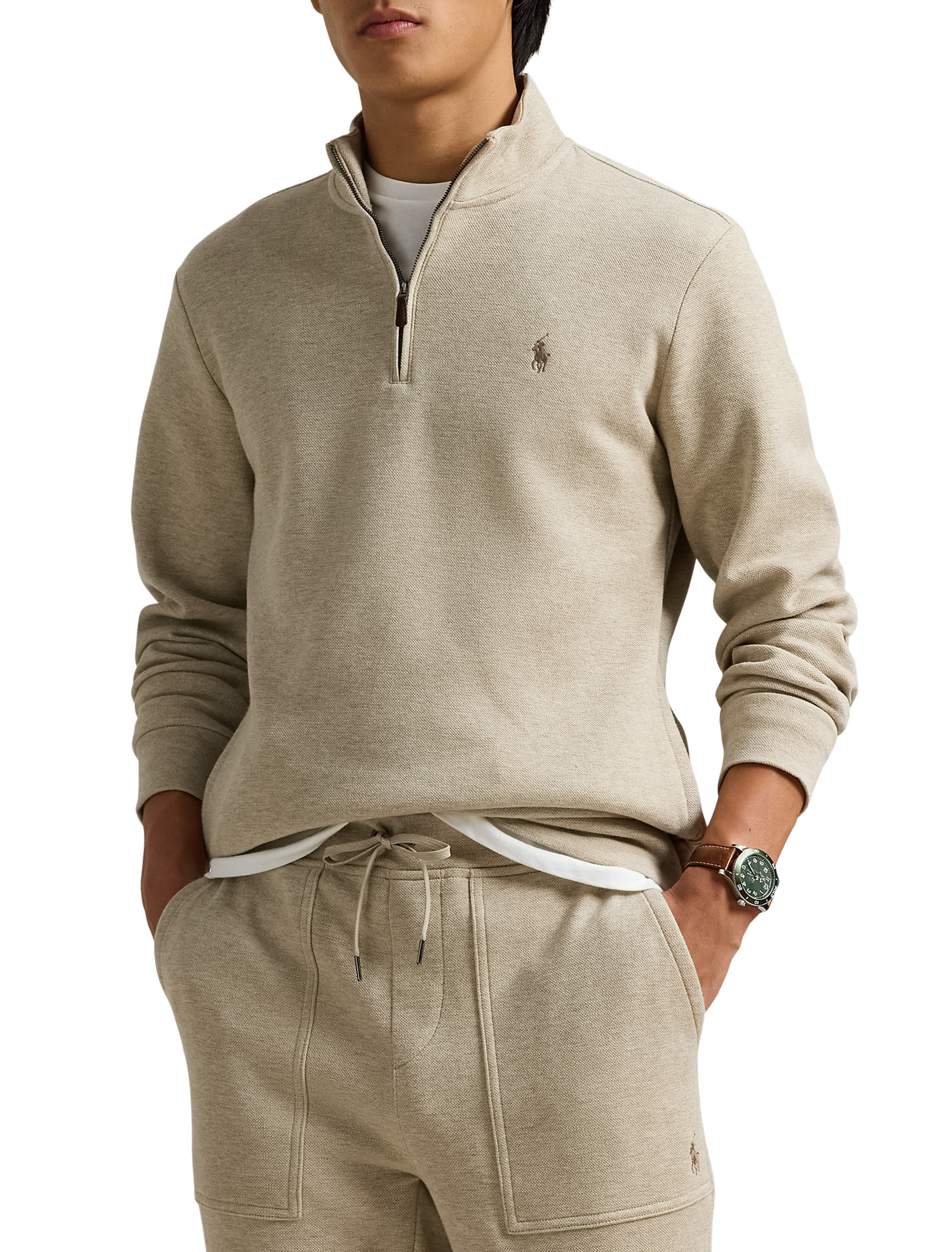 Big + Tall | Polo Ralph Lauren Double-Knit Mesh 1/4-Zip