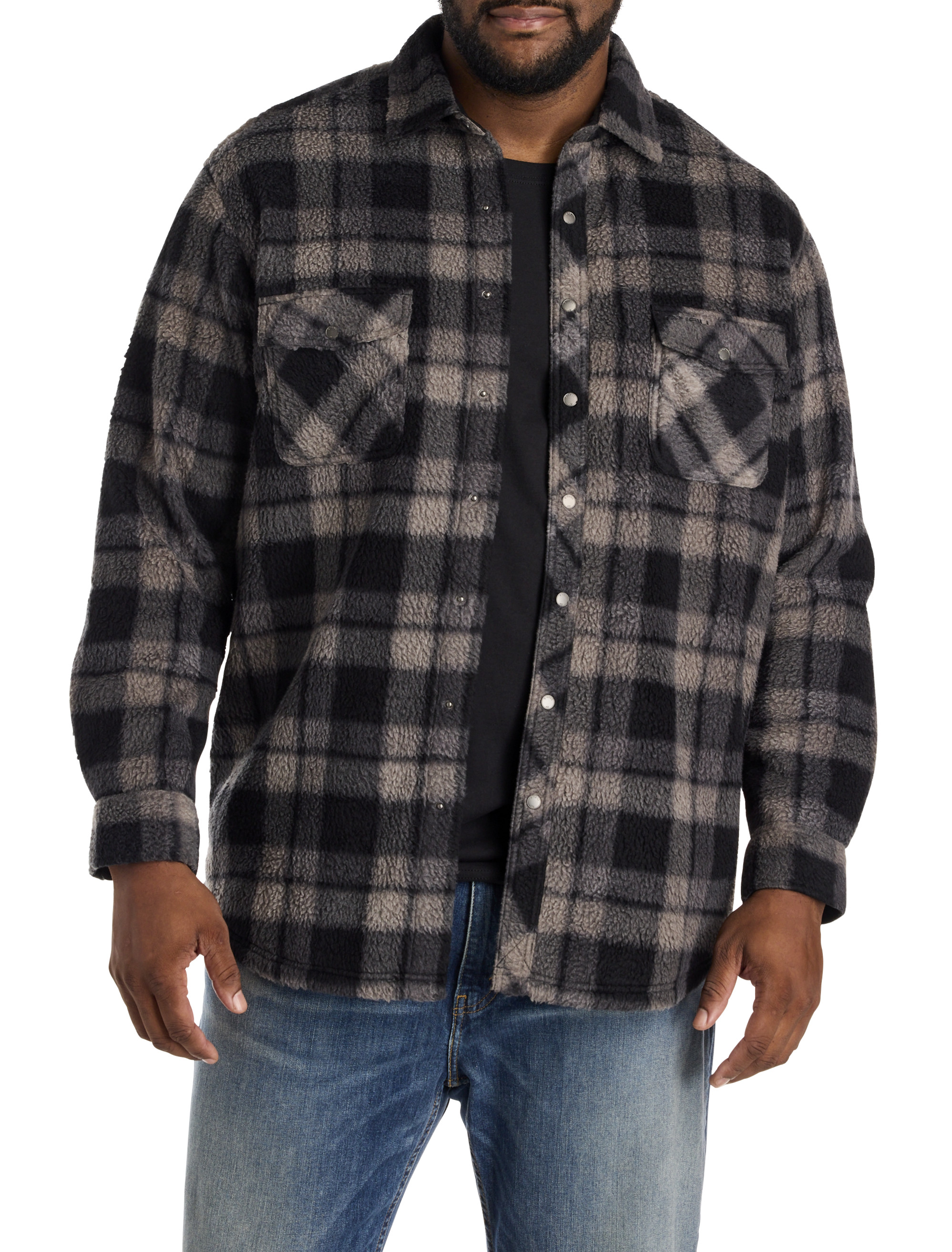 Glacier Plaid Superfleece Flannel Shirt Jacket