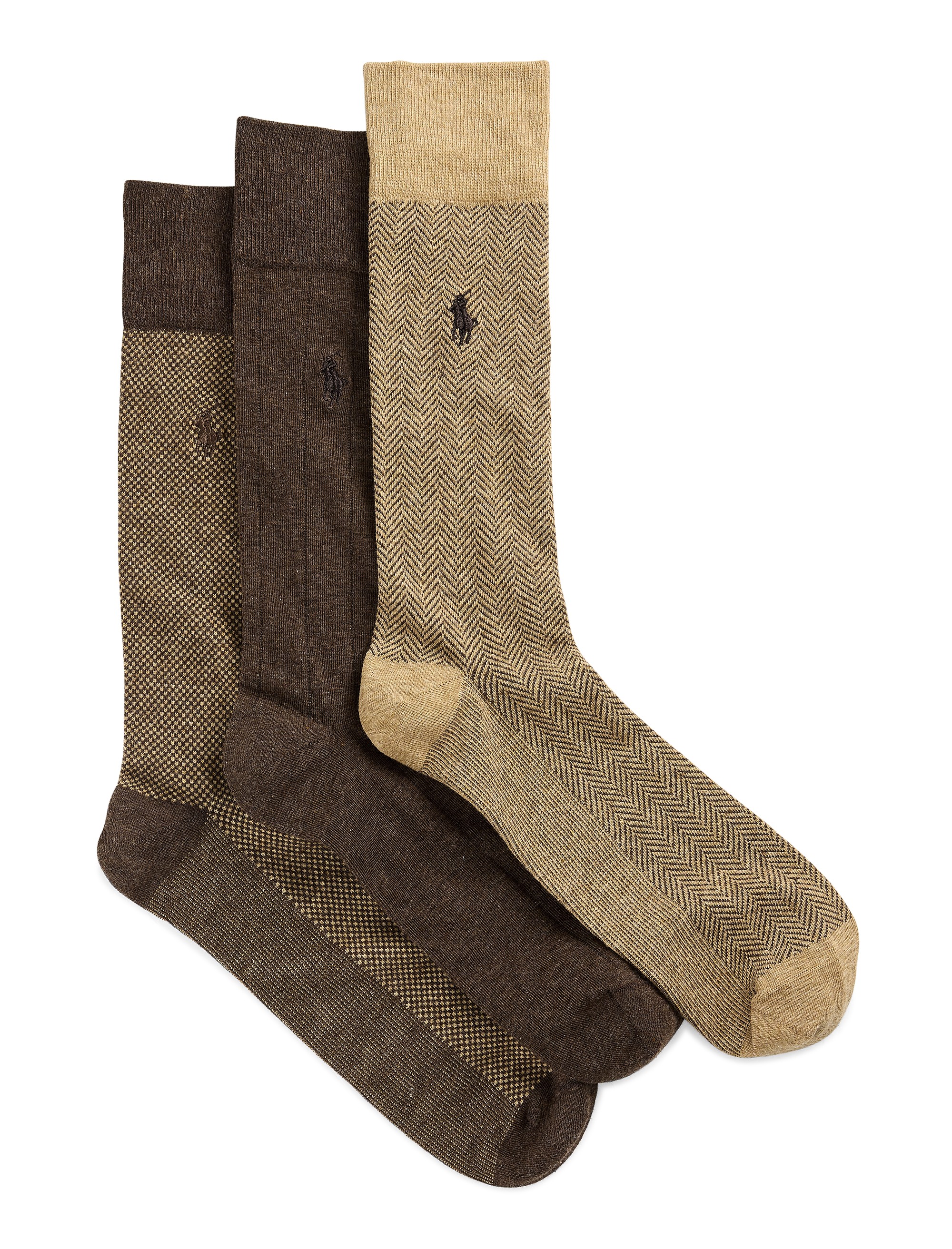 3-pk Classic Pattern Crew Socks