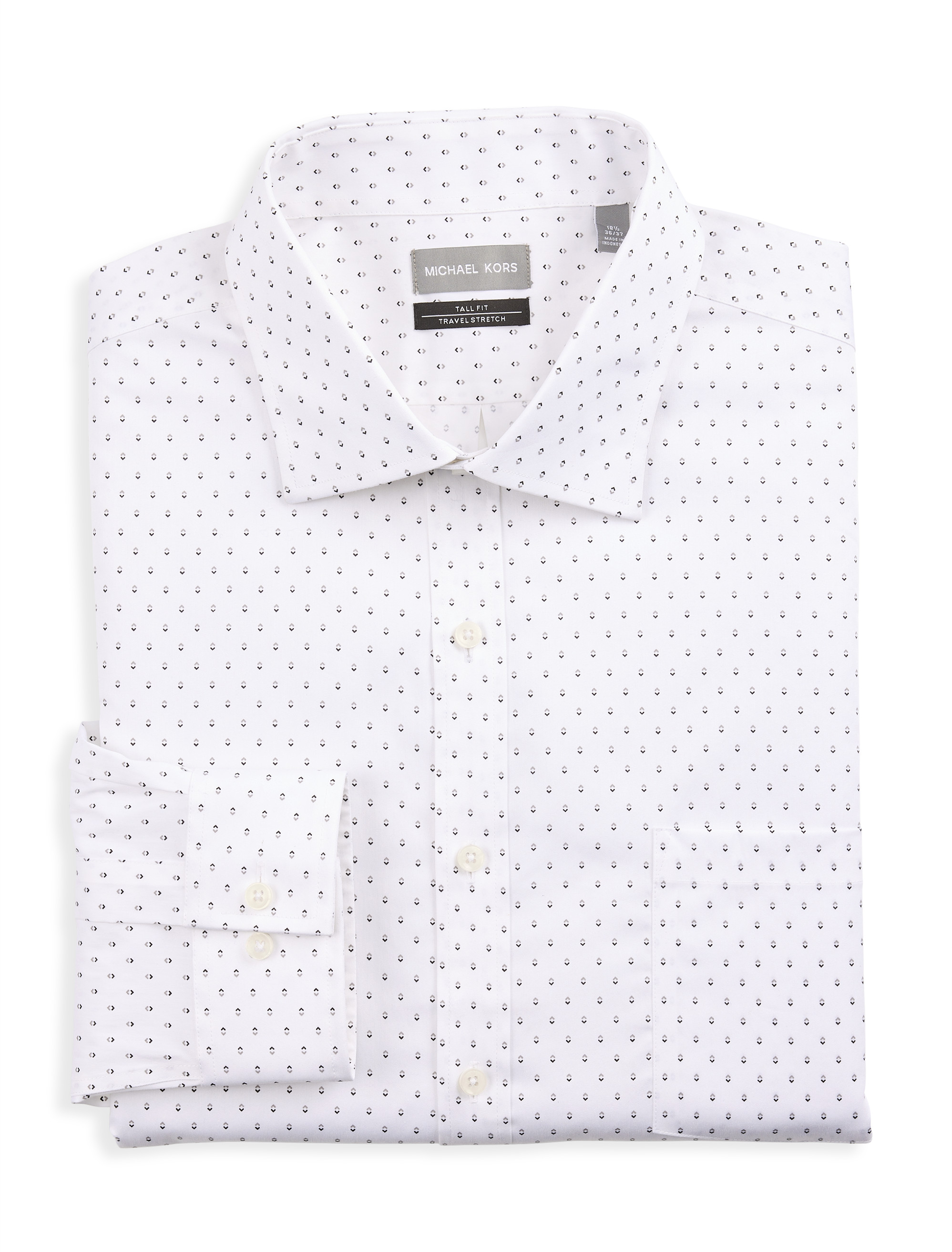 Big + Tall | Michael Kors Non-Iron Geometric Print Dress Shirt | DXL