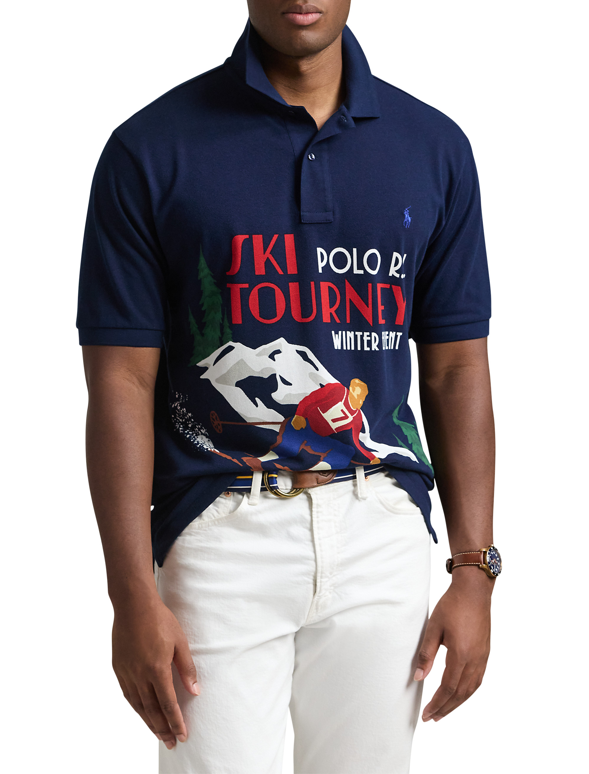 Big + Tall | Polo Ralph Lauren Ski-Print Mesh Polo Shirt | DXL