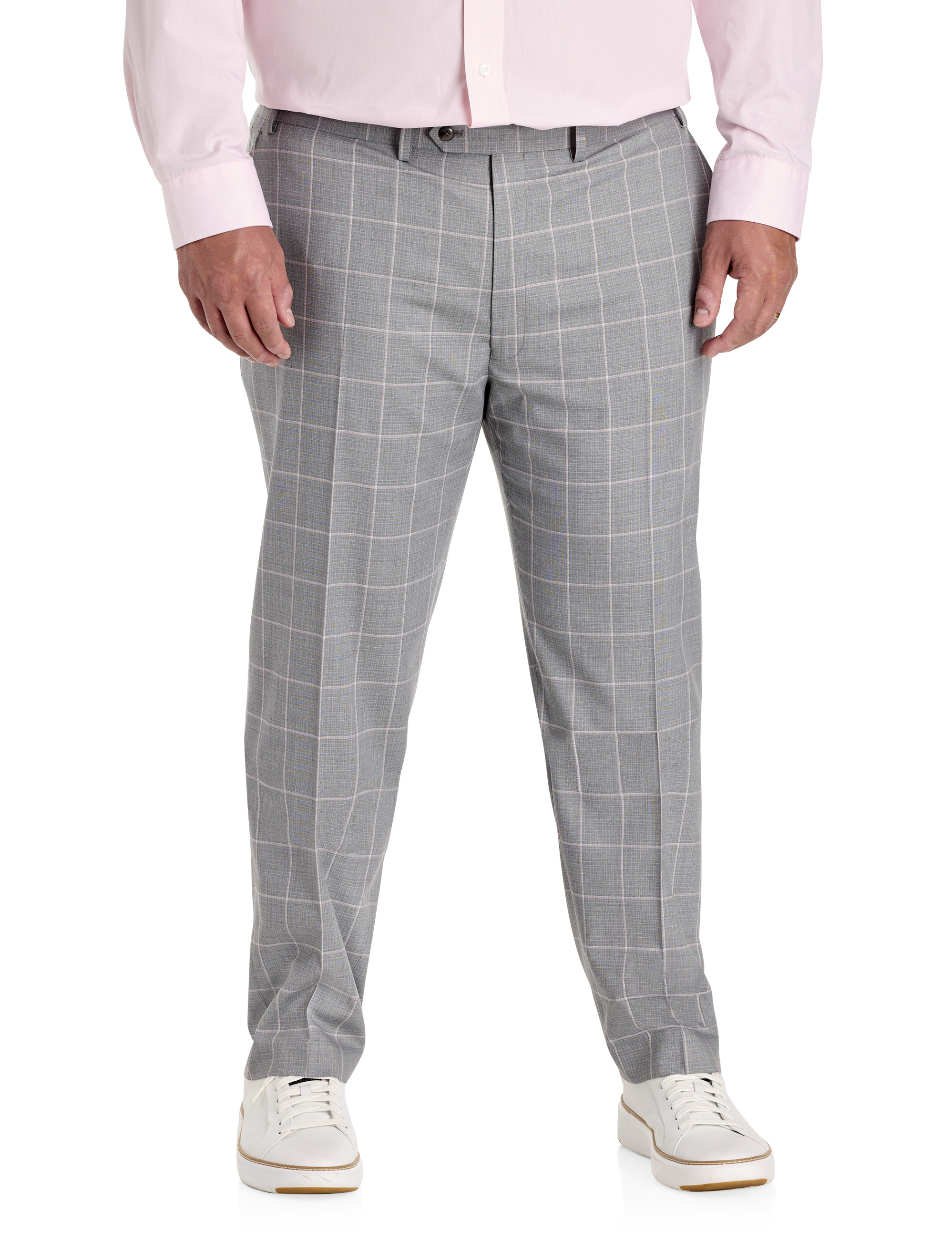 Men's Light Grey Formal Pants | DXL