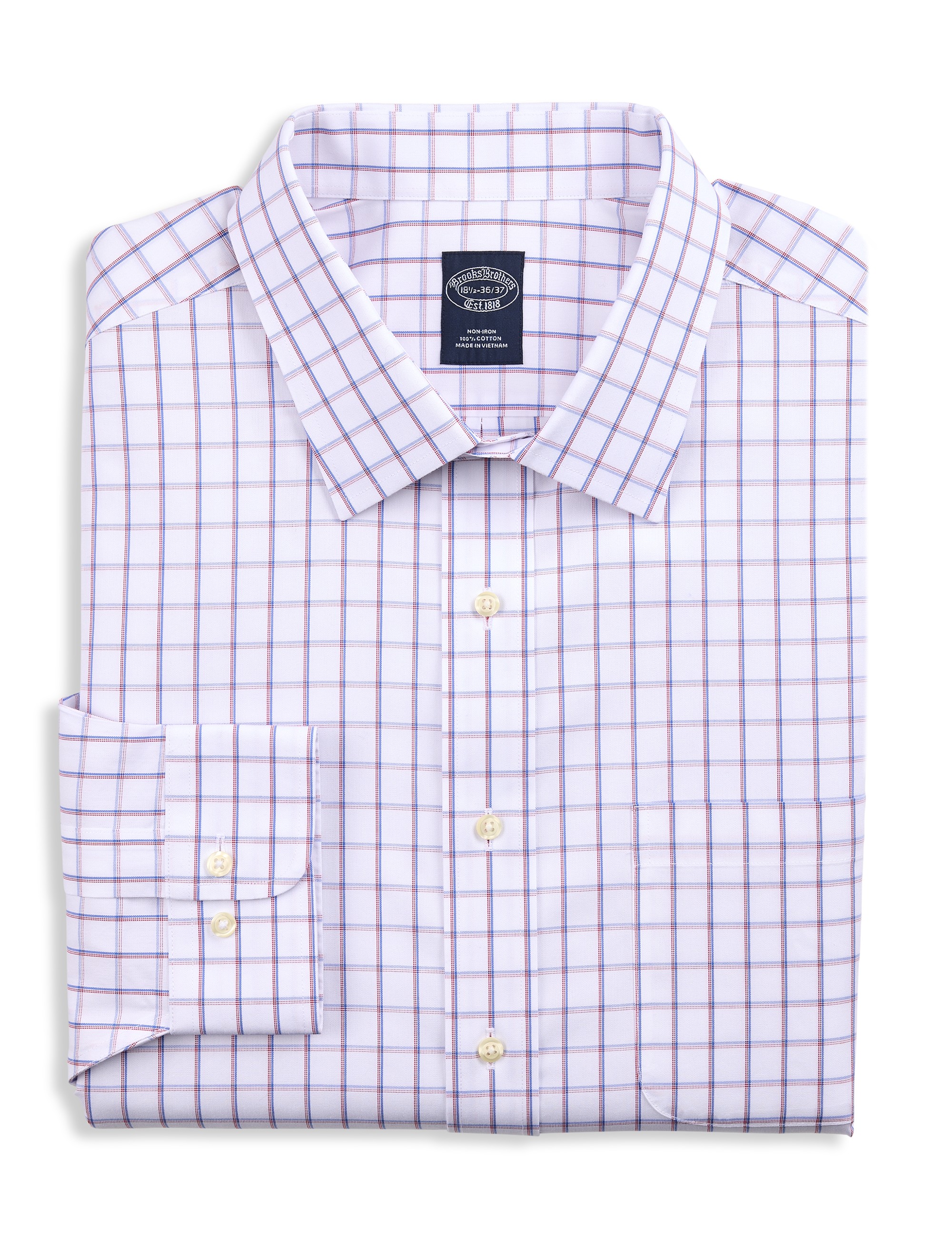 Non-Iron Windowpane Dress Shirt