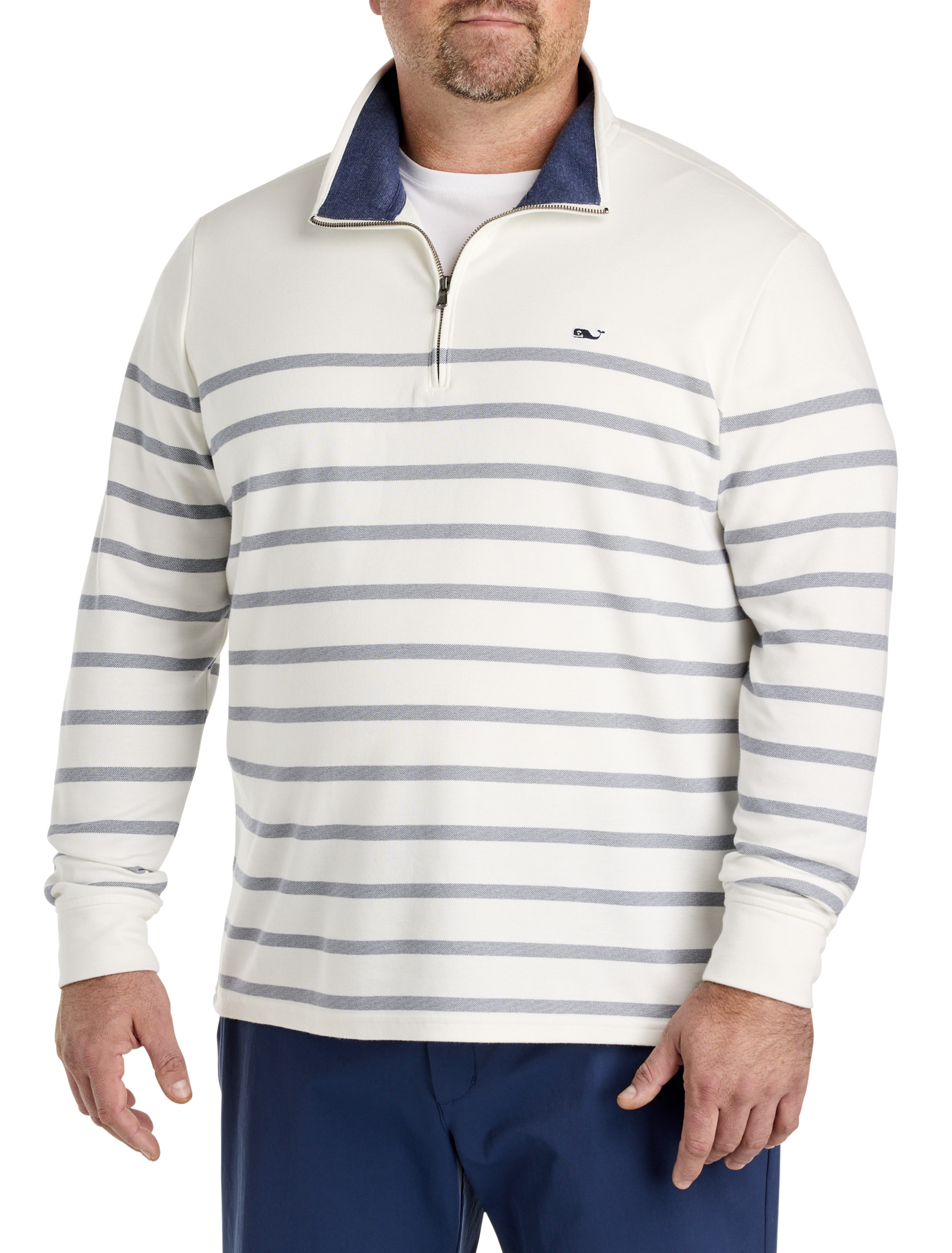 Big + Tall | Vineyard Vines Brenton Stripe Saltwater 1/4-Zip
