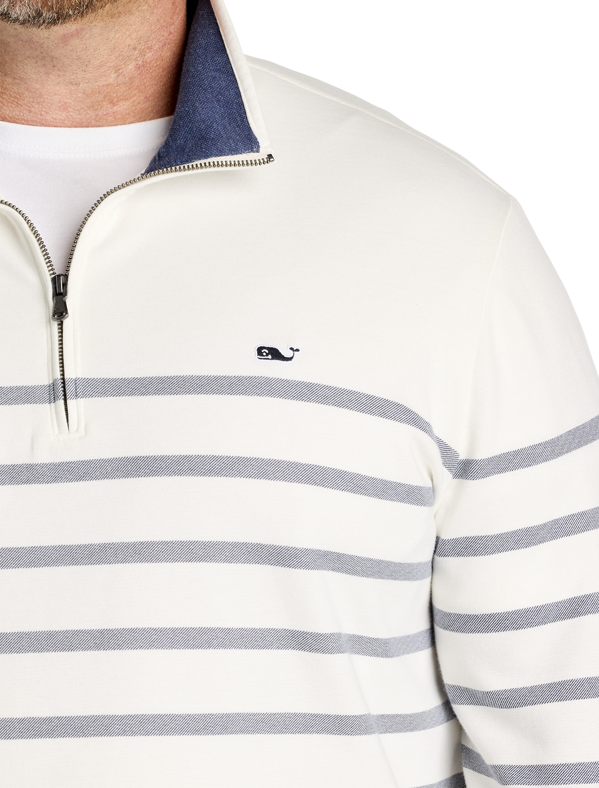 Big + Tall | Vineyard Vines Brenton Stripe Saltwater 1/4-Zip