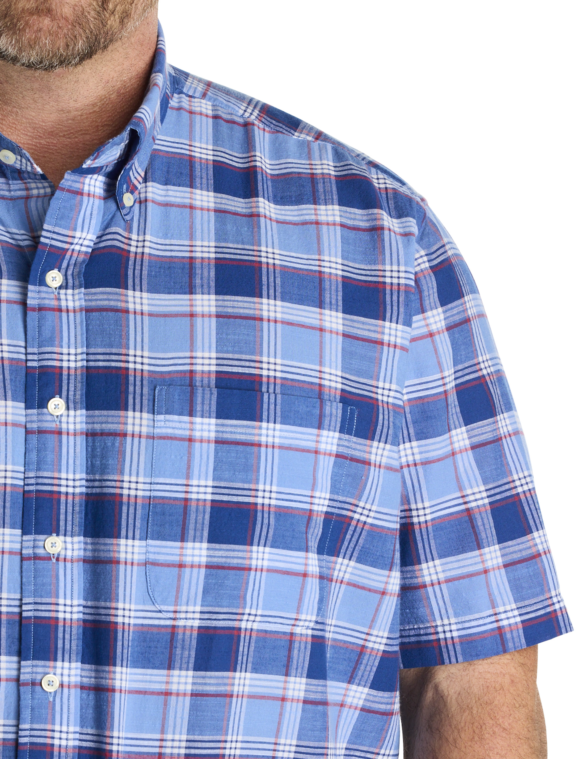 Big + Tall | Brooks Brothers Non-Iron Madras Plaid Sport Shirt | DXL