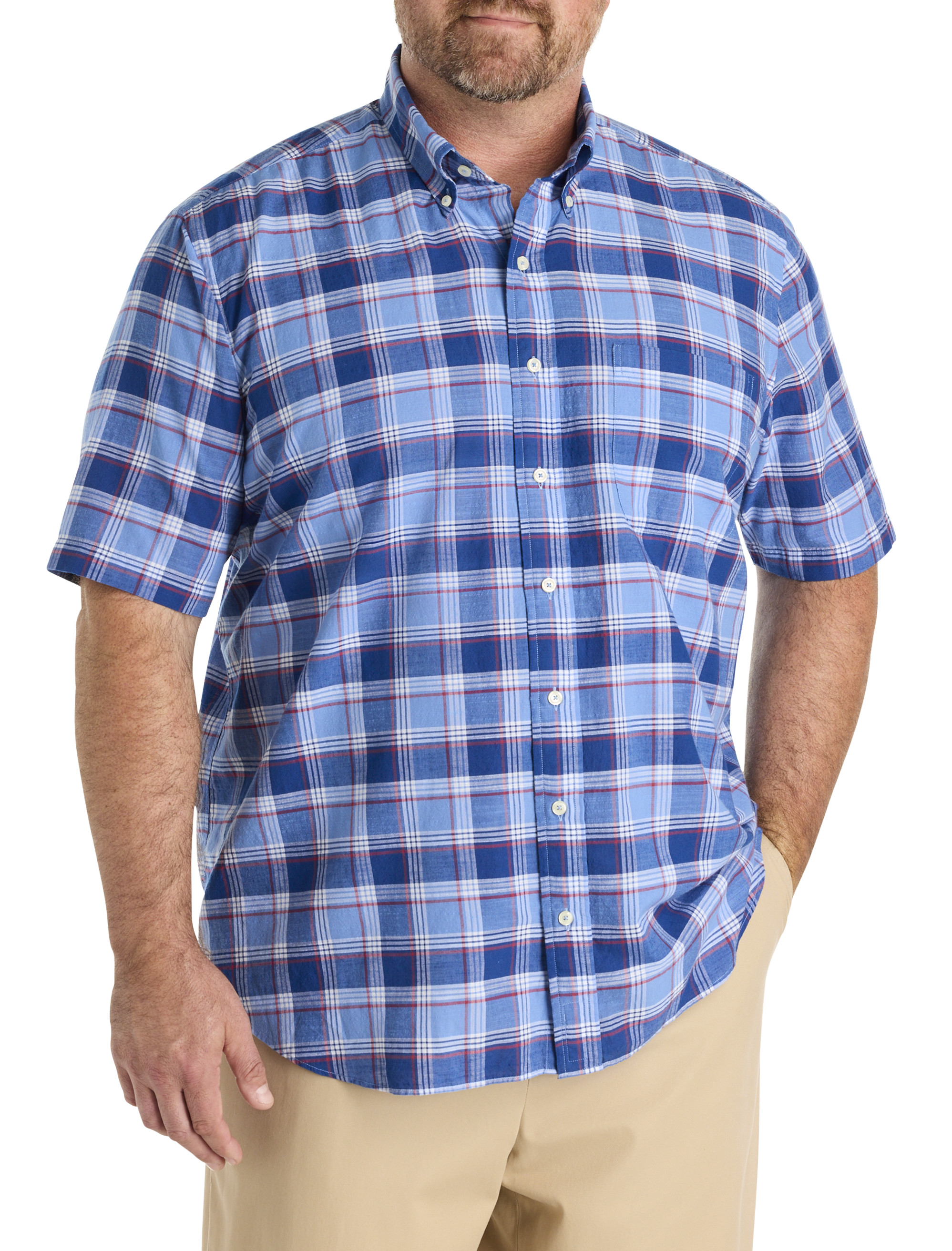 Big + Tall | Brooks Brothers Non-Iron Madras Plaid Sport Shirt | DXL