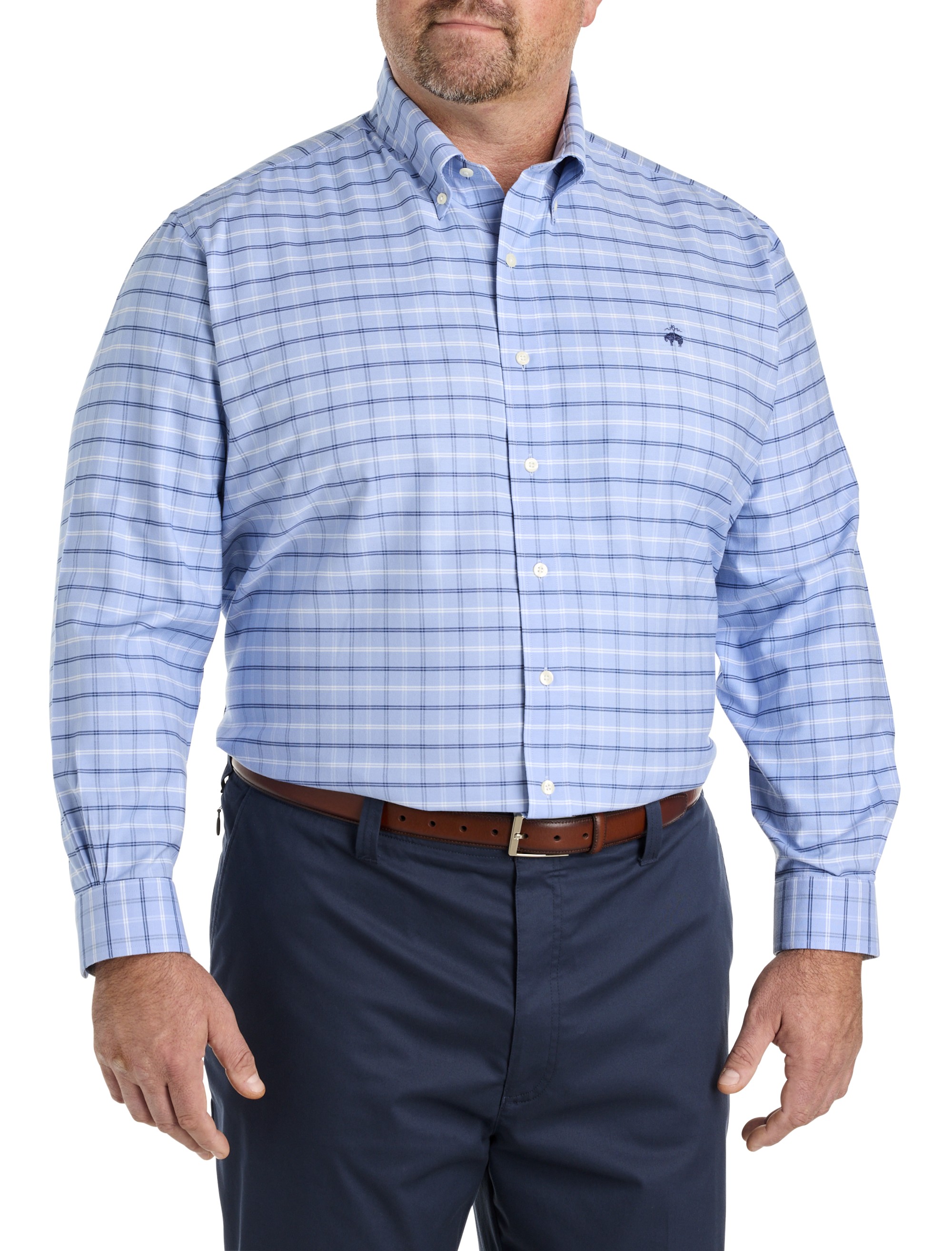 Non-Iron Check Oxford Sport Shirt - thumbnail 2