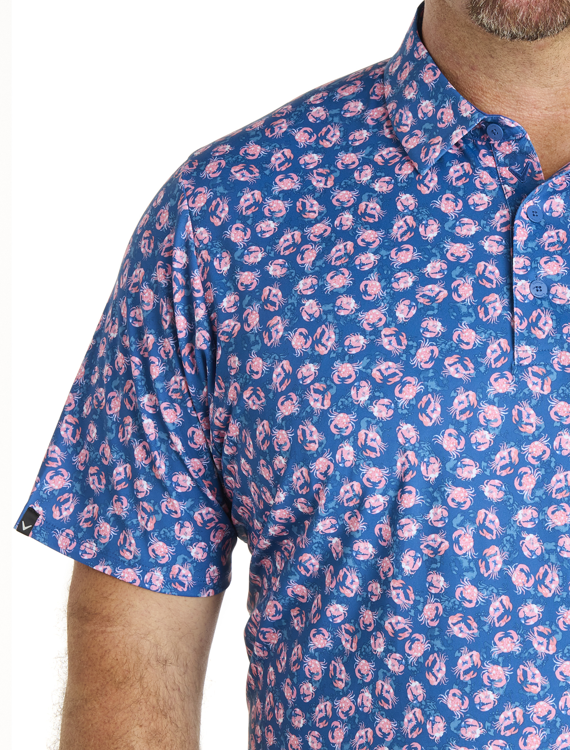 Big + Tall | Callaway Crab Print Performance Polo Shirt | DXL