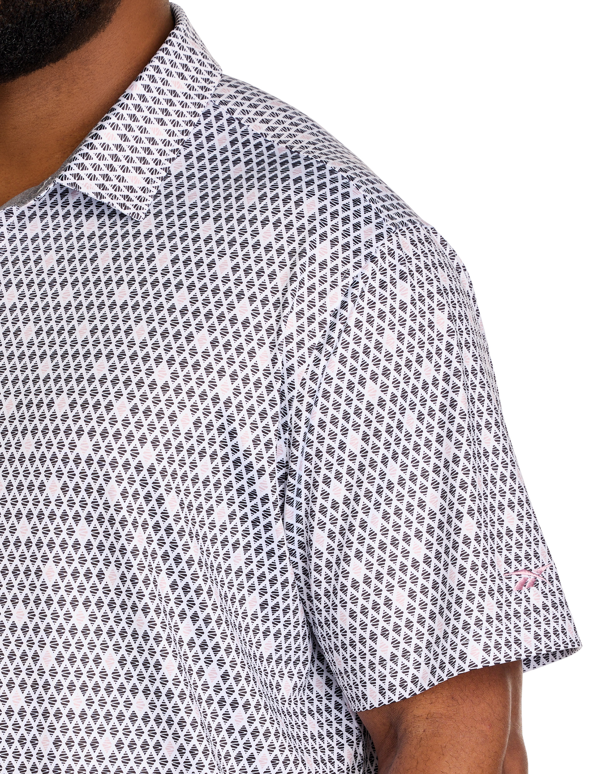 Contrast Diamond Print Polo Shirt
