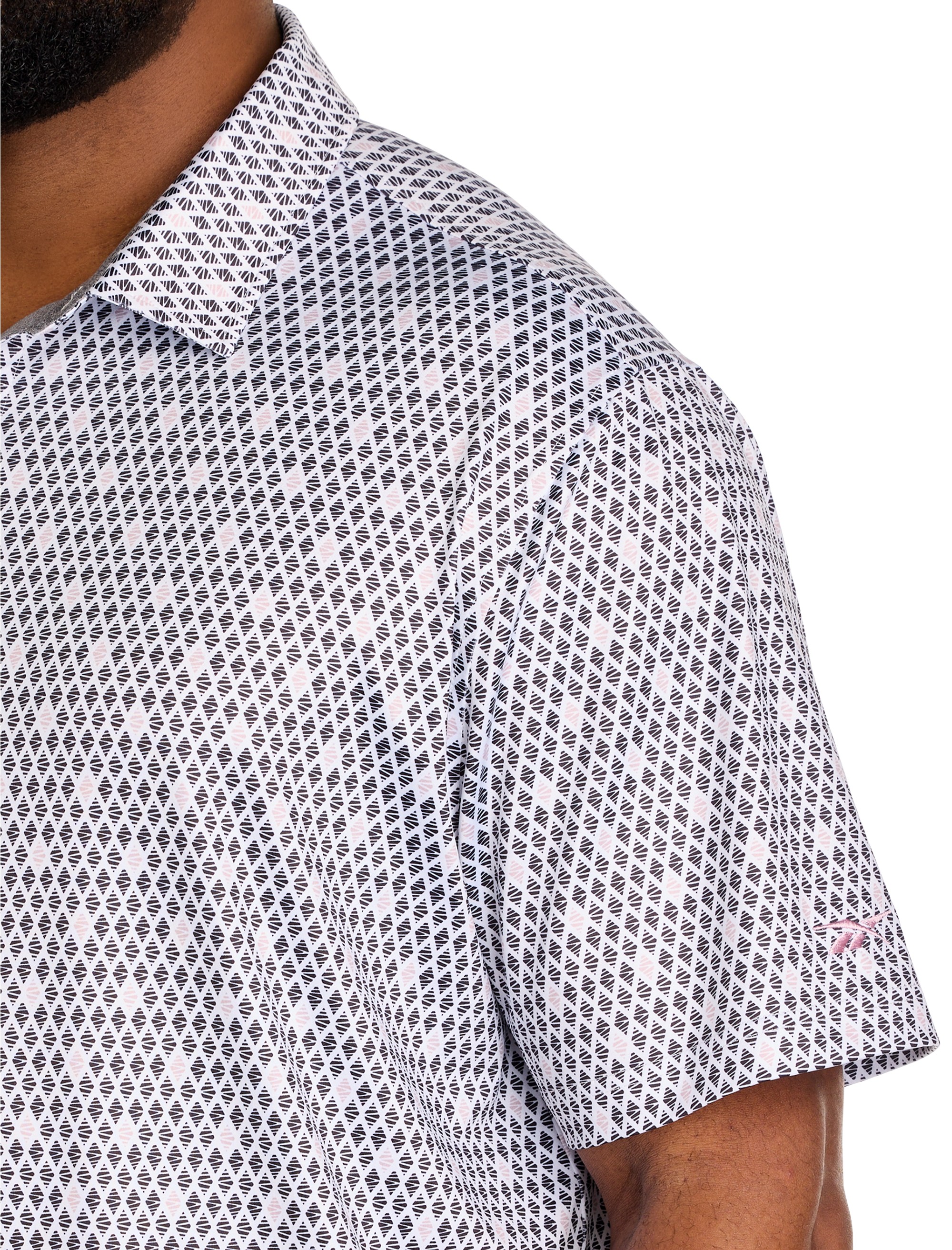Contrast Diamond Print Polo Shirt - thumbnail 4
