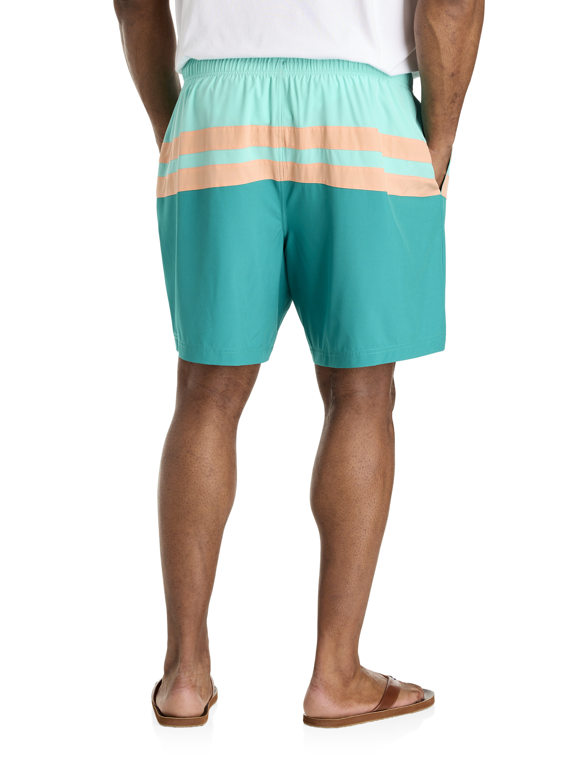 Big + Tall | Nautica Colorblocked Striped Board Shorts | DXL