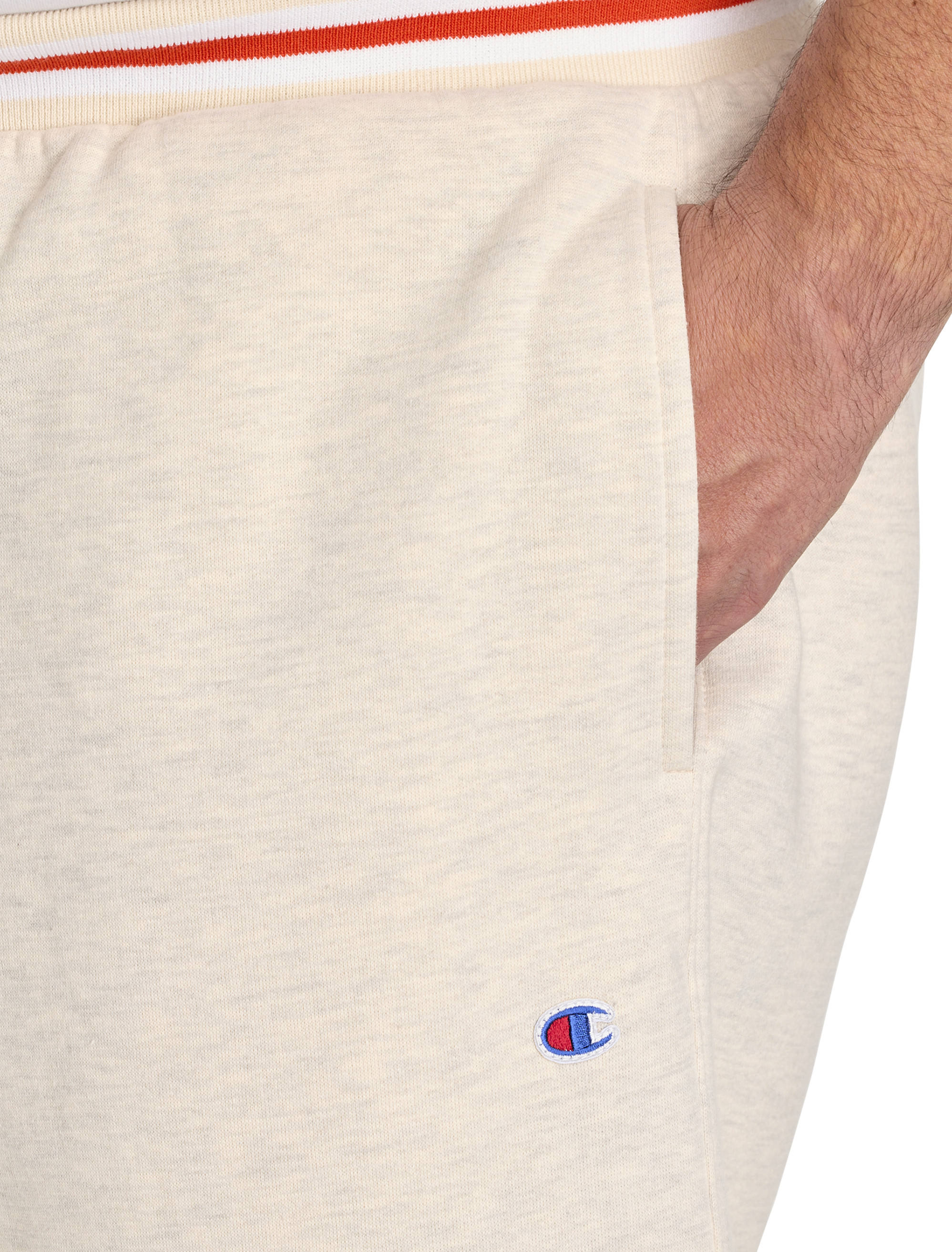 Contrast-Ribbed Fleece Shorts