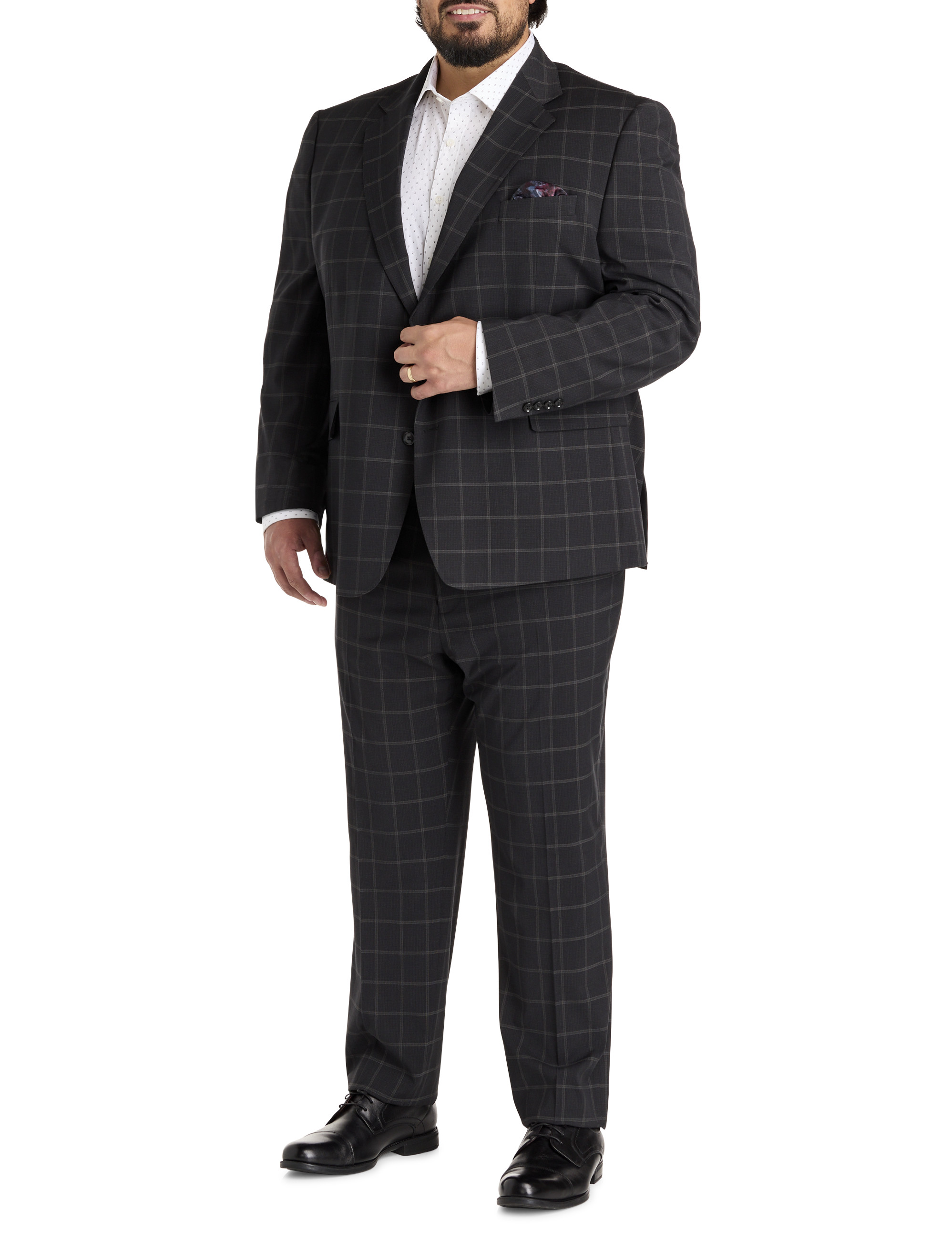 Big + Tall | Tallia Windowpane Suit Jacket | DXL