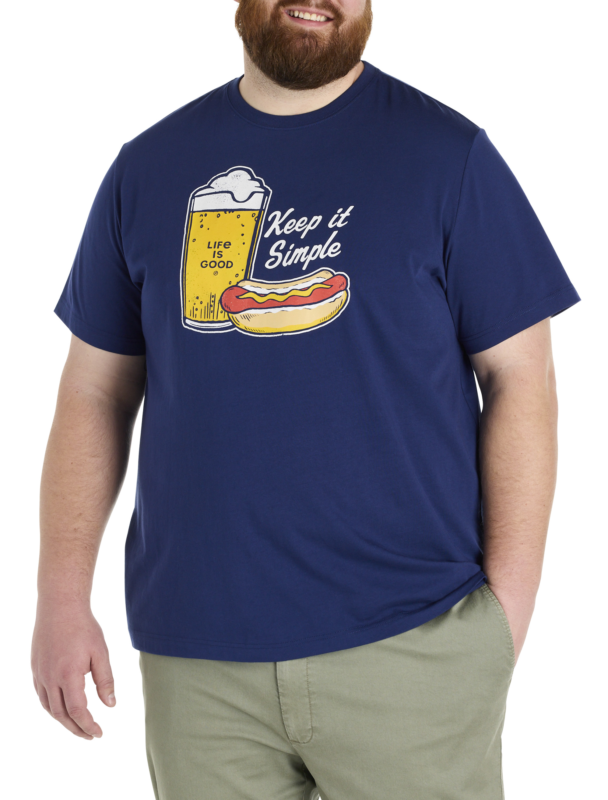 T-shirt Life Is Good - Homme - Rouge - Pêche - Keep It Reel - Taille 3XL