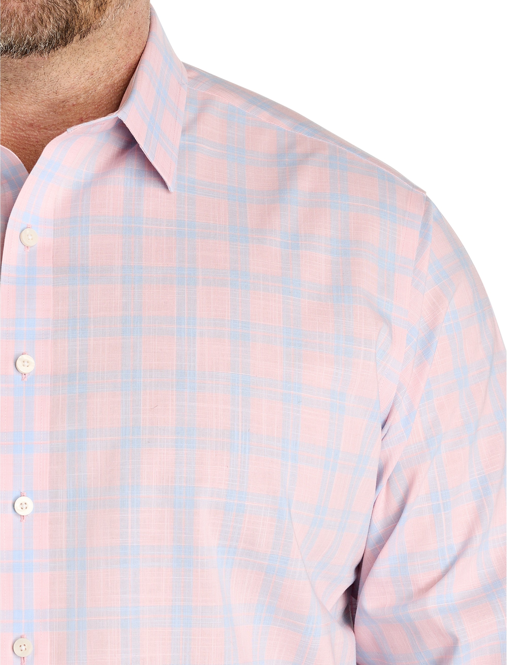 Clark Wrinkle-Free Plaid Sport Shirt - thumbnail 4