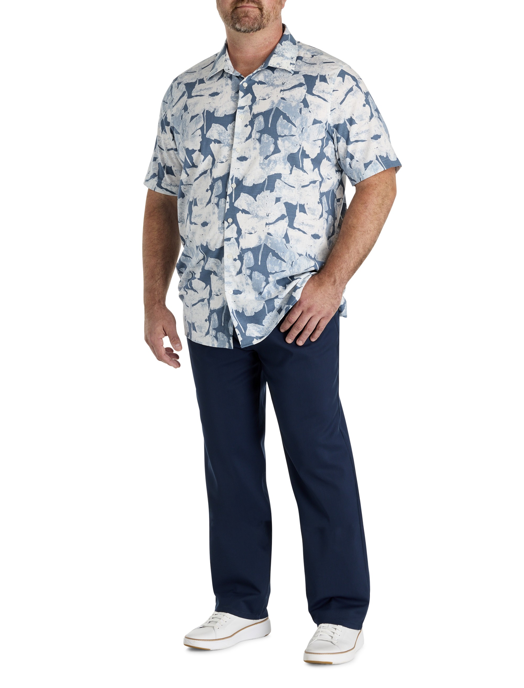 Abstract Leaf Patterned Sport Shirt - thumbnail 3