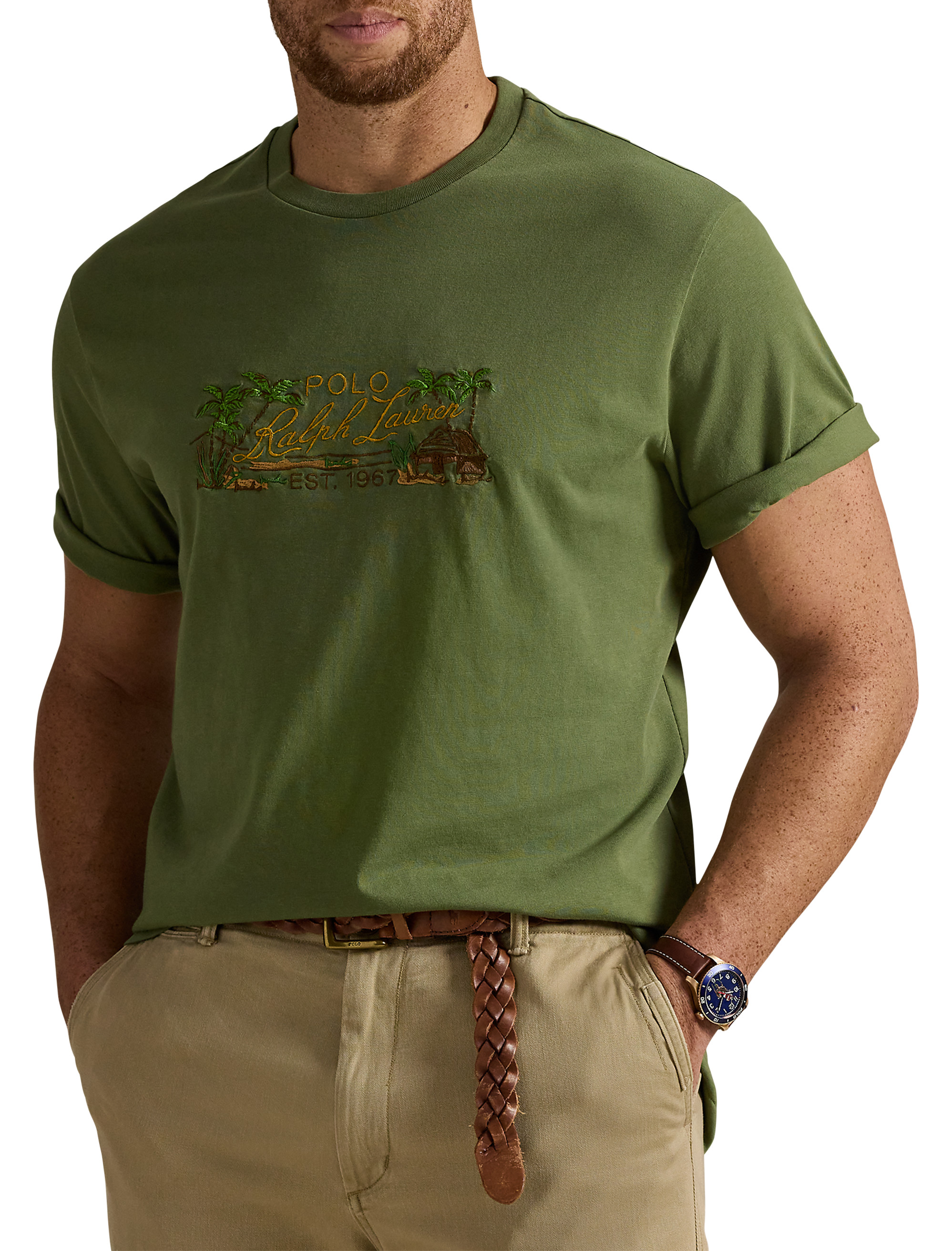 Big + Tall | Polo Ralph Lauren Island Print Embroidered Jersey T