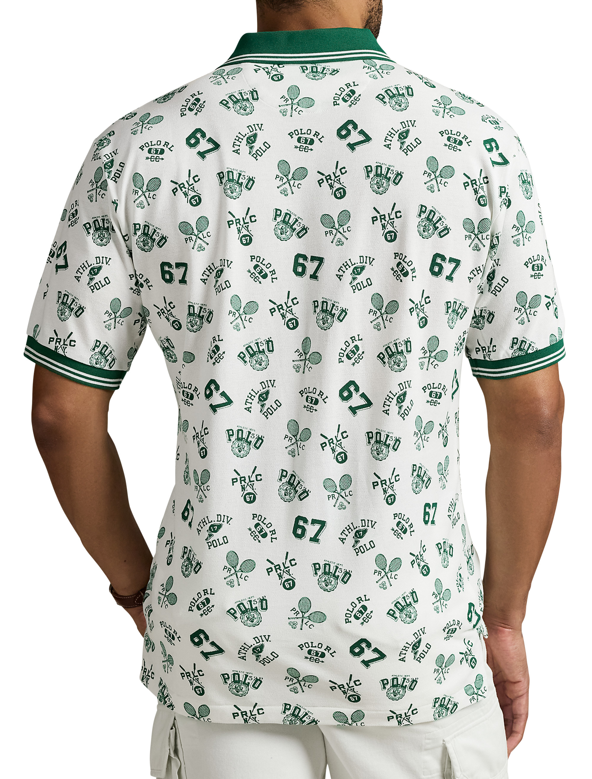 Printed Mesh Polo Shirt