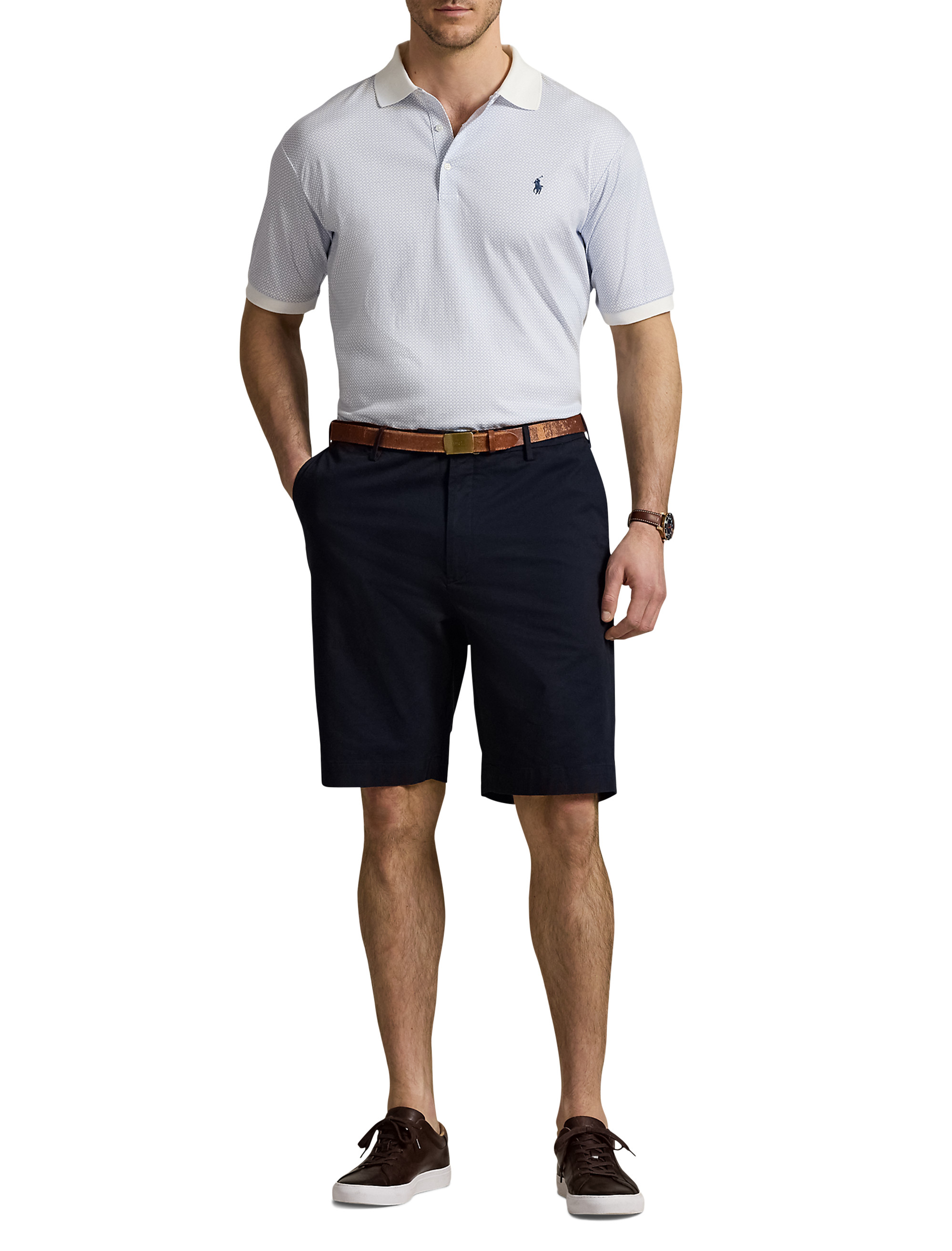 Soft Touch Geometric Print Polo Shirt