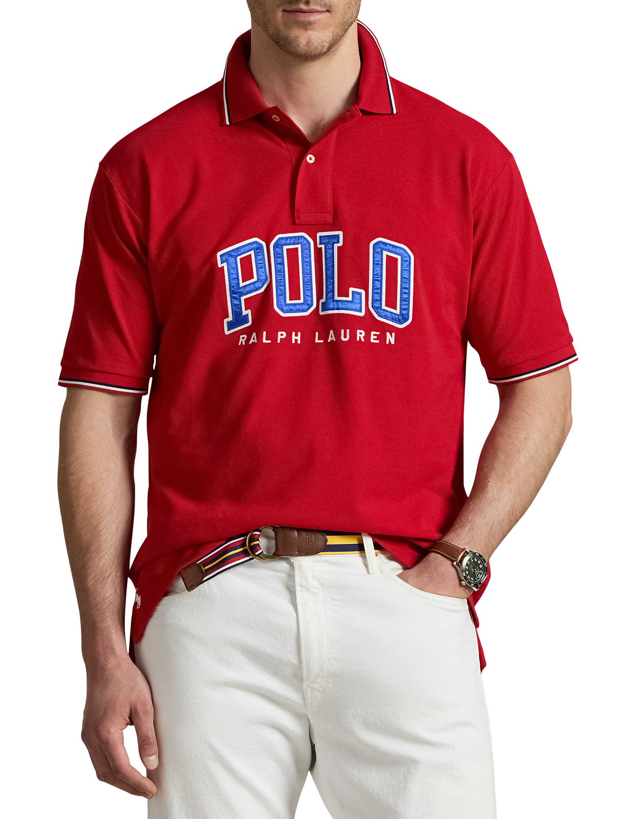 Big + Tall | Polo Ralph Lauren Logo Mesh Polo Shirt | DXL