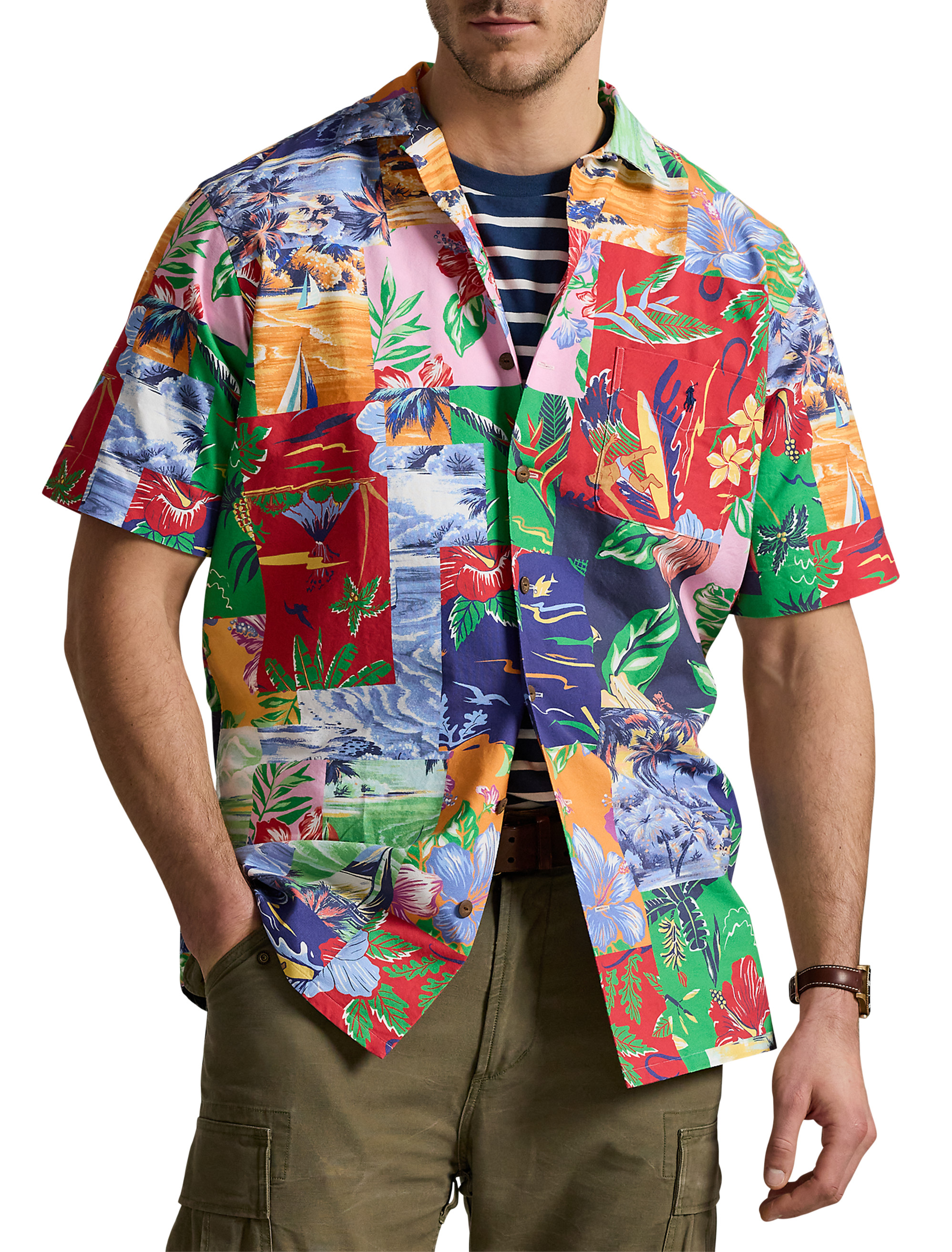 Big + Tall | Polo Ralph Lauren Patchwork-Print Oxford Sport Shirt