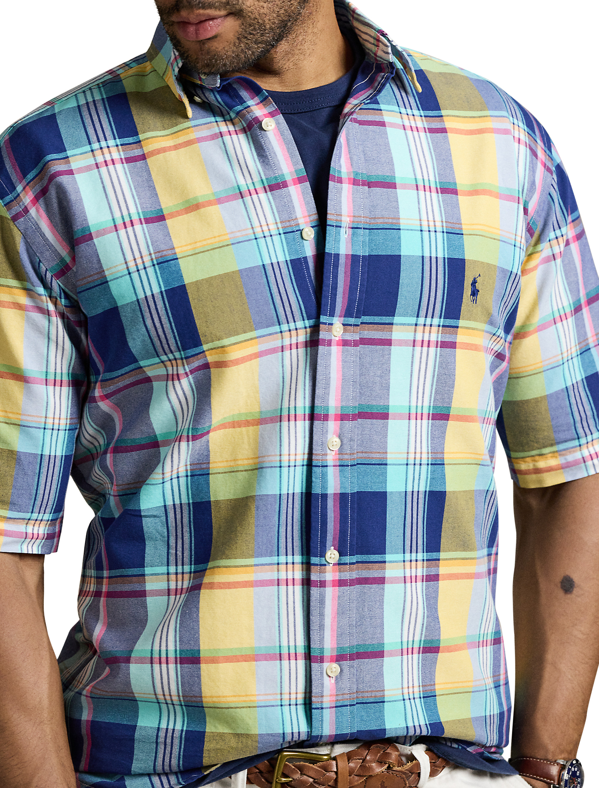 Big + Tall | Polo Ralph Lauren Plaid Oxford Sport Shirt | DXL