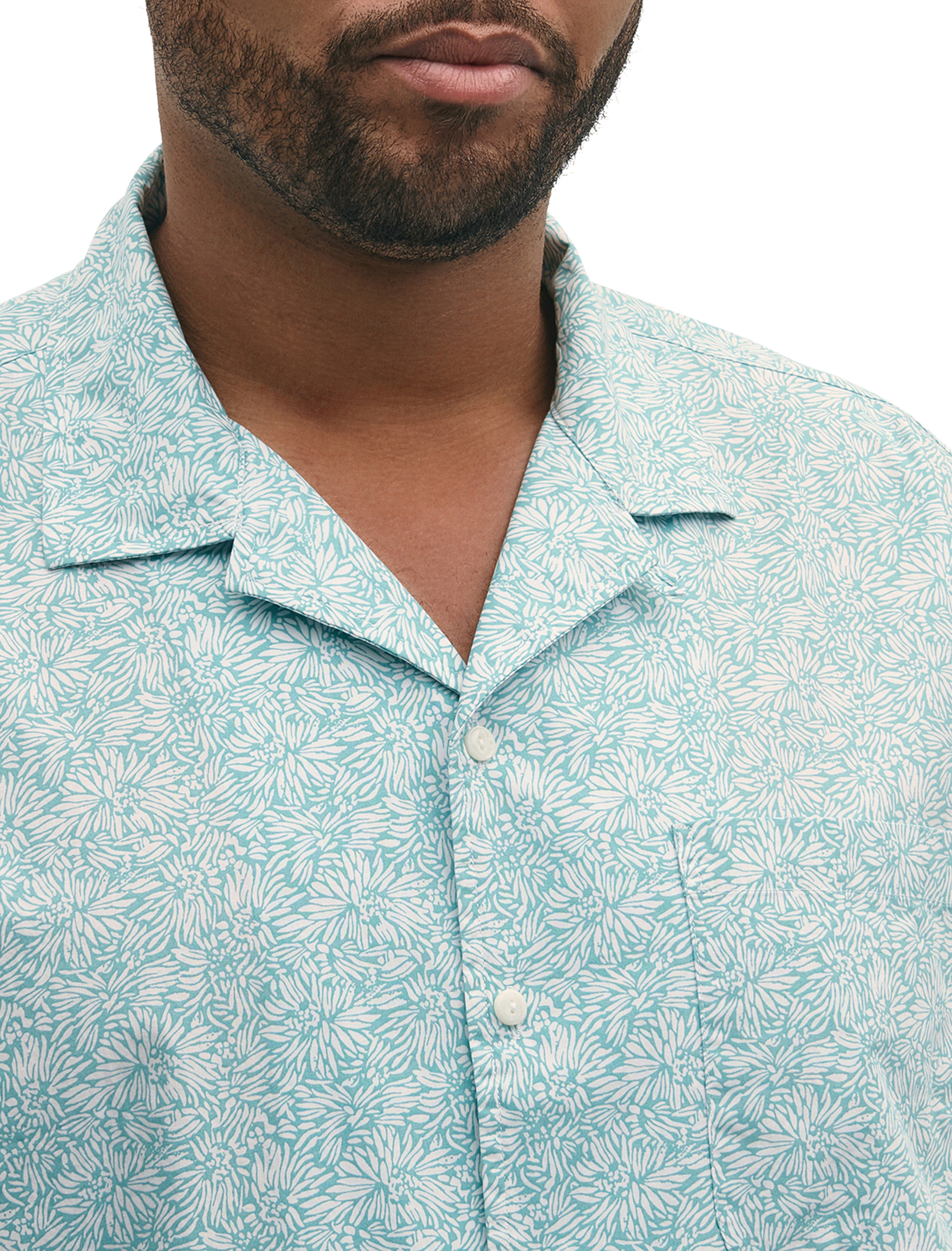 Non-Iron Leaf Print Sport Shirt