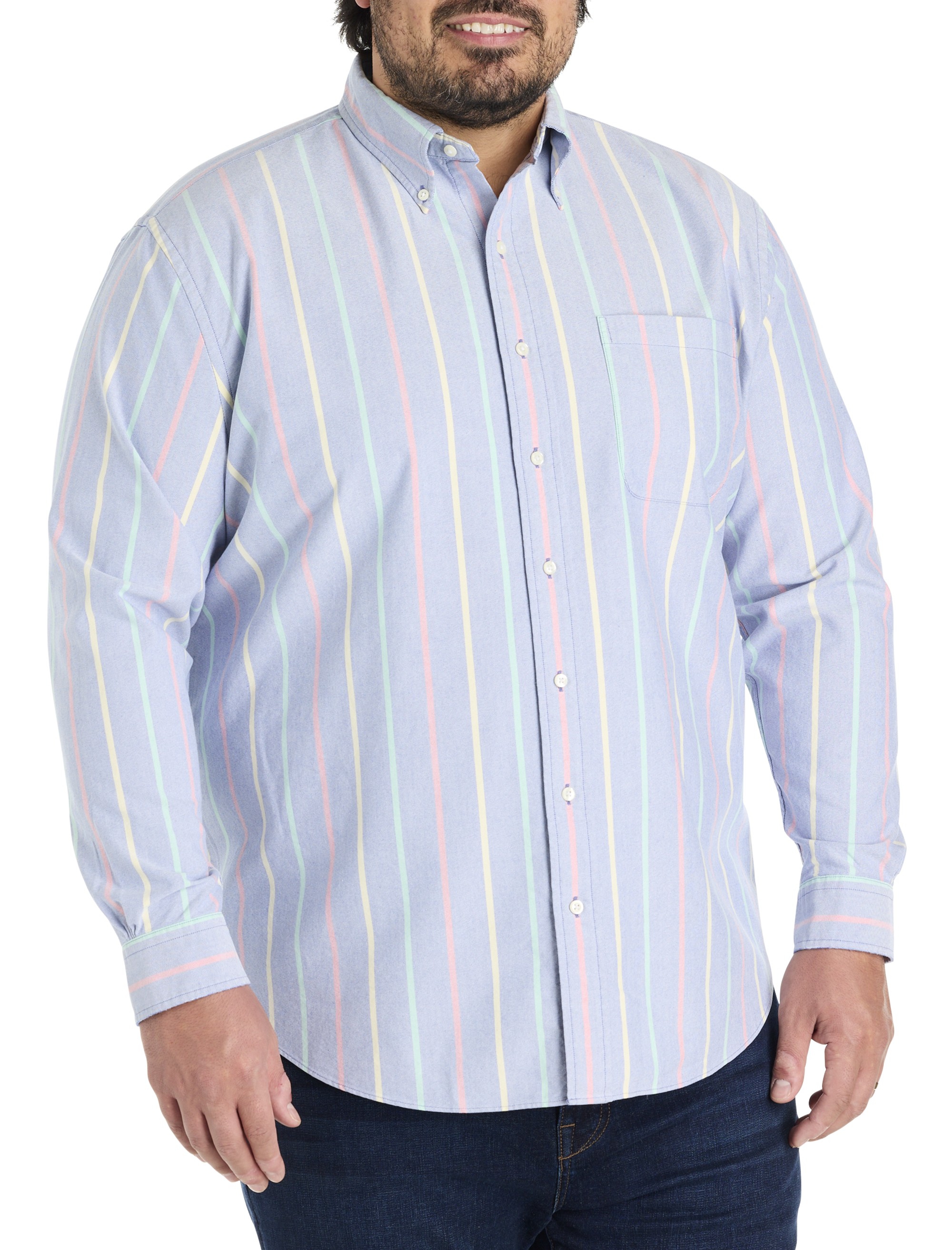 Non-Iron Striped Oxford Sport Shirt