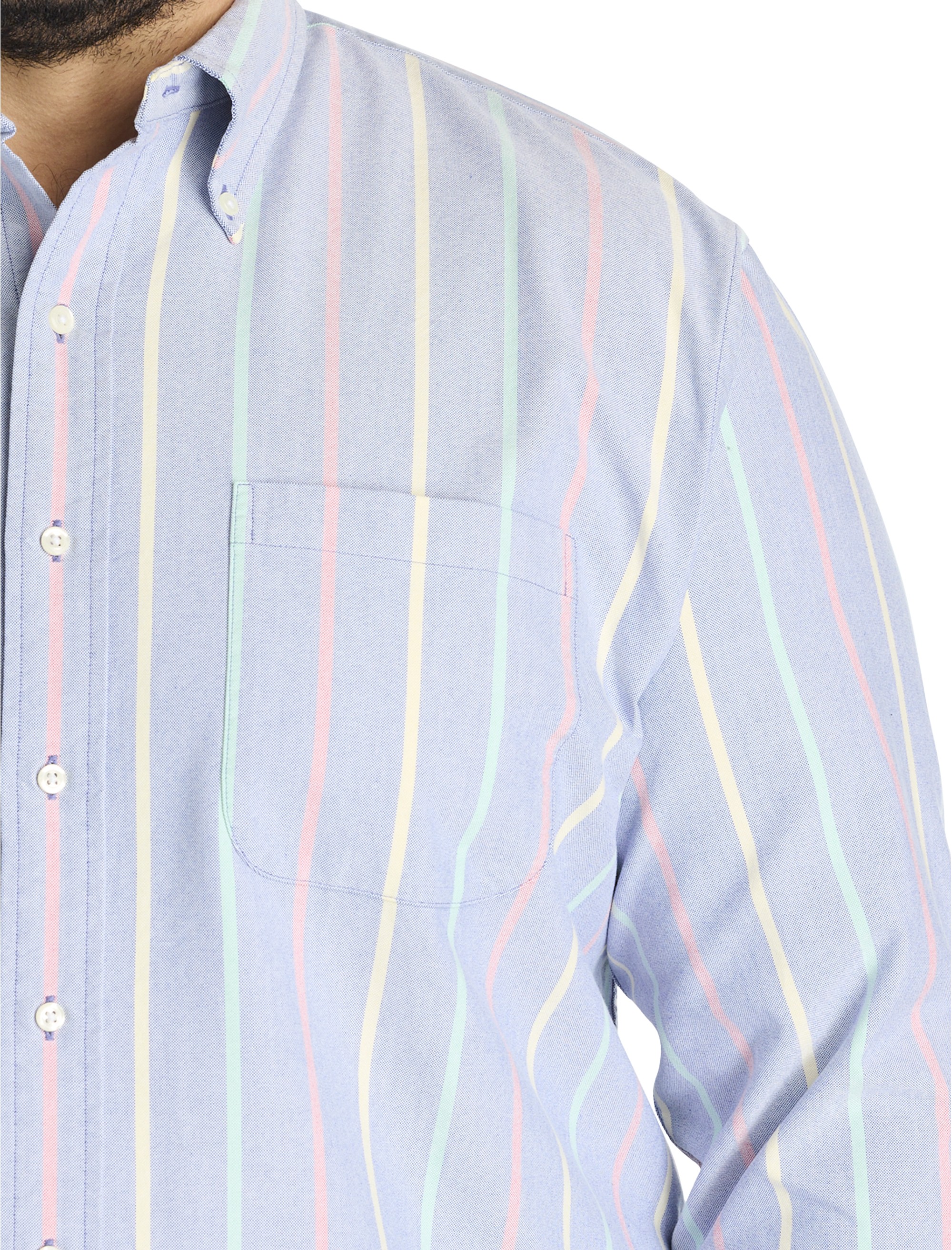 Non-Iron Striped Friday Oxford Sport Shirt - thumbnail 2