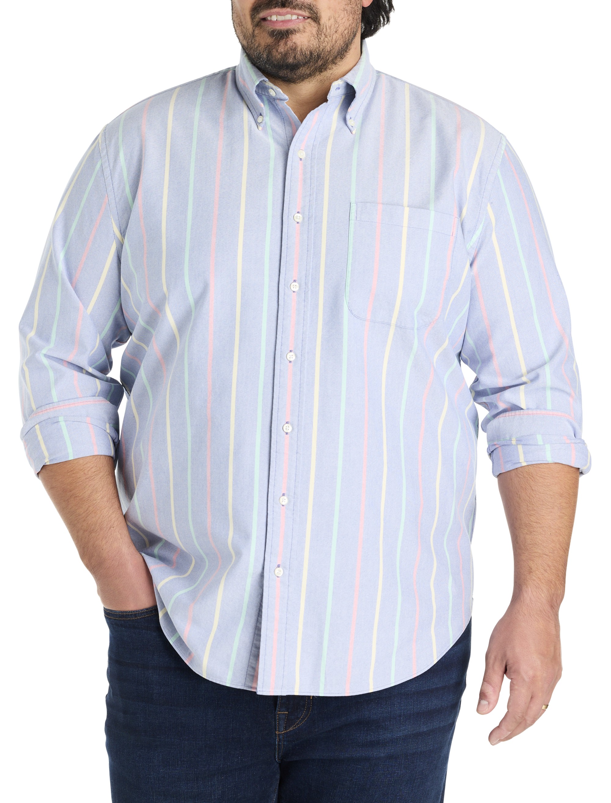 Non-Iron Striped Friday Oxford Sport Shirt - thumbnail 3