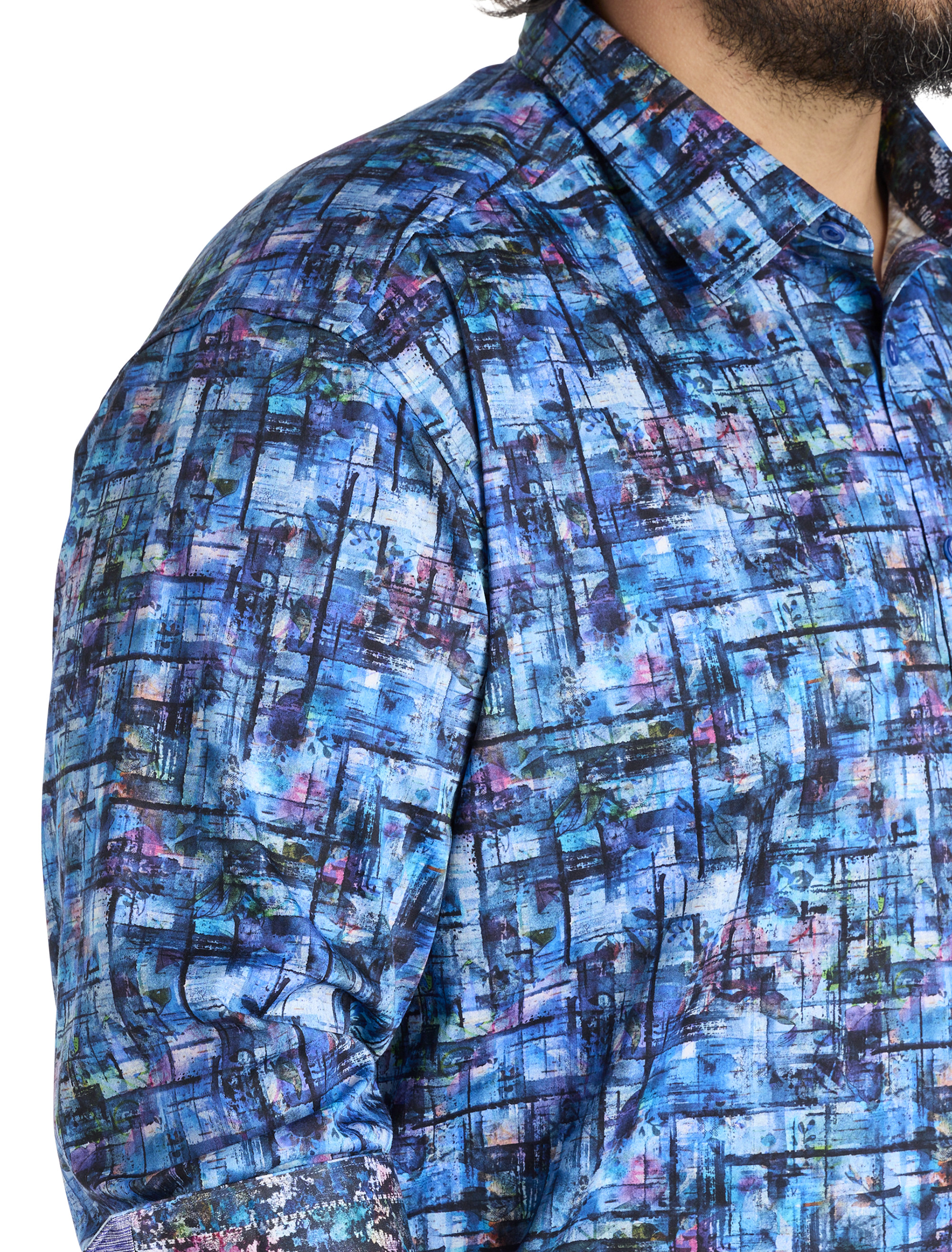 Multi Abstract Print Sport Shirt