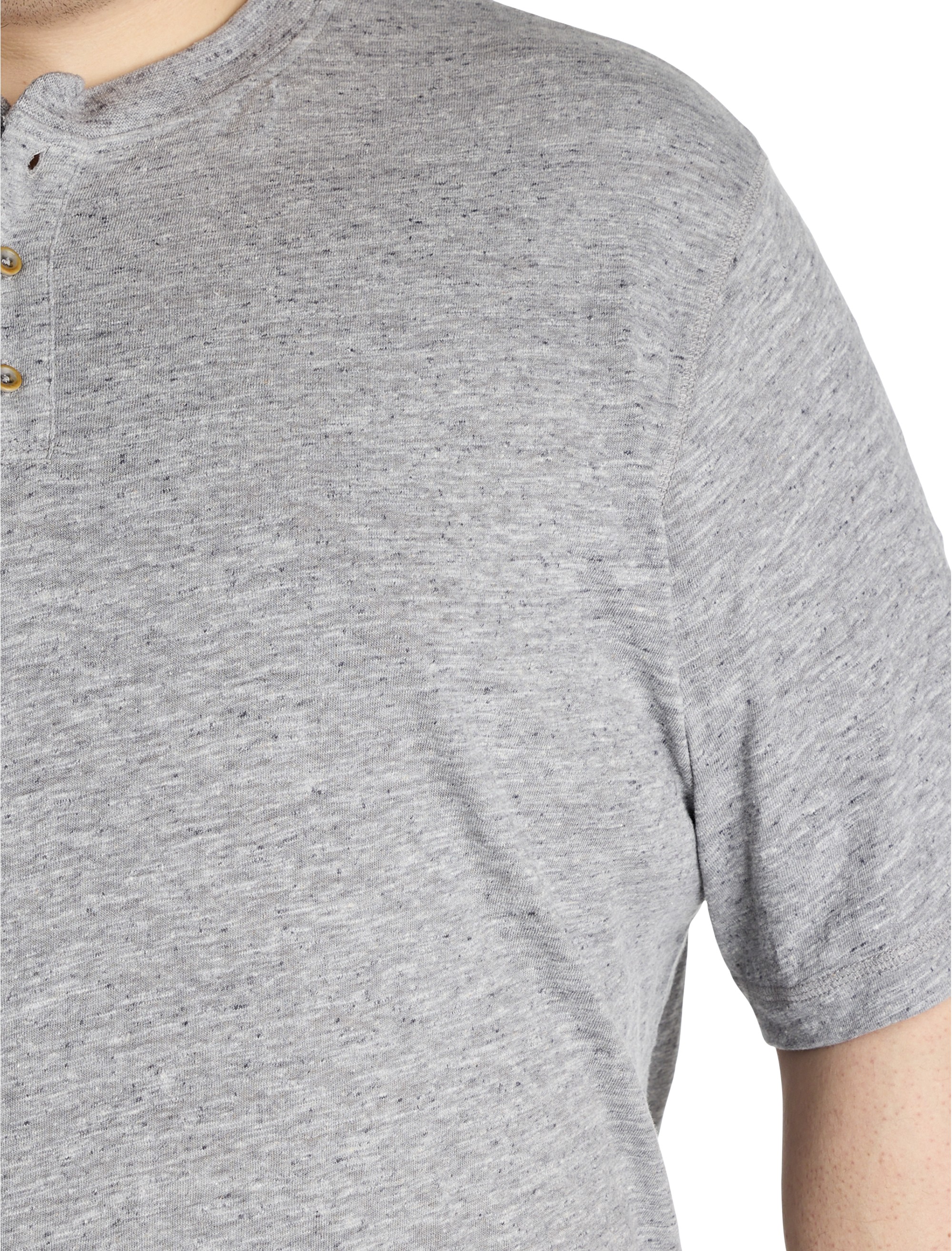 Linen-Blend Henley T-Shirt - thumbnail 2