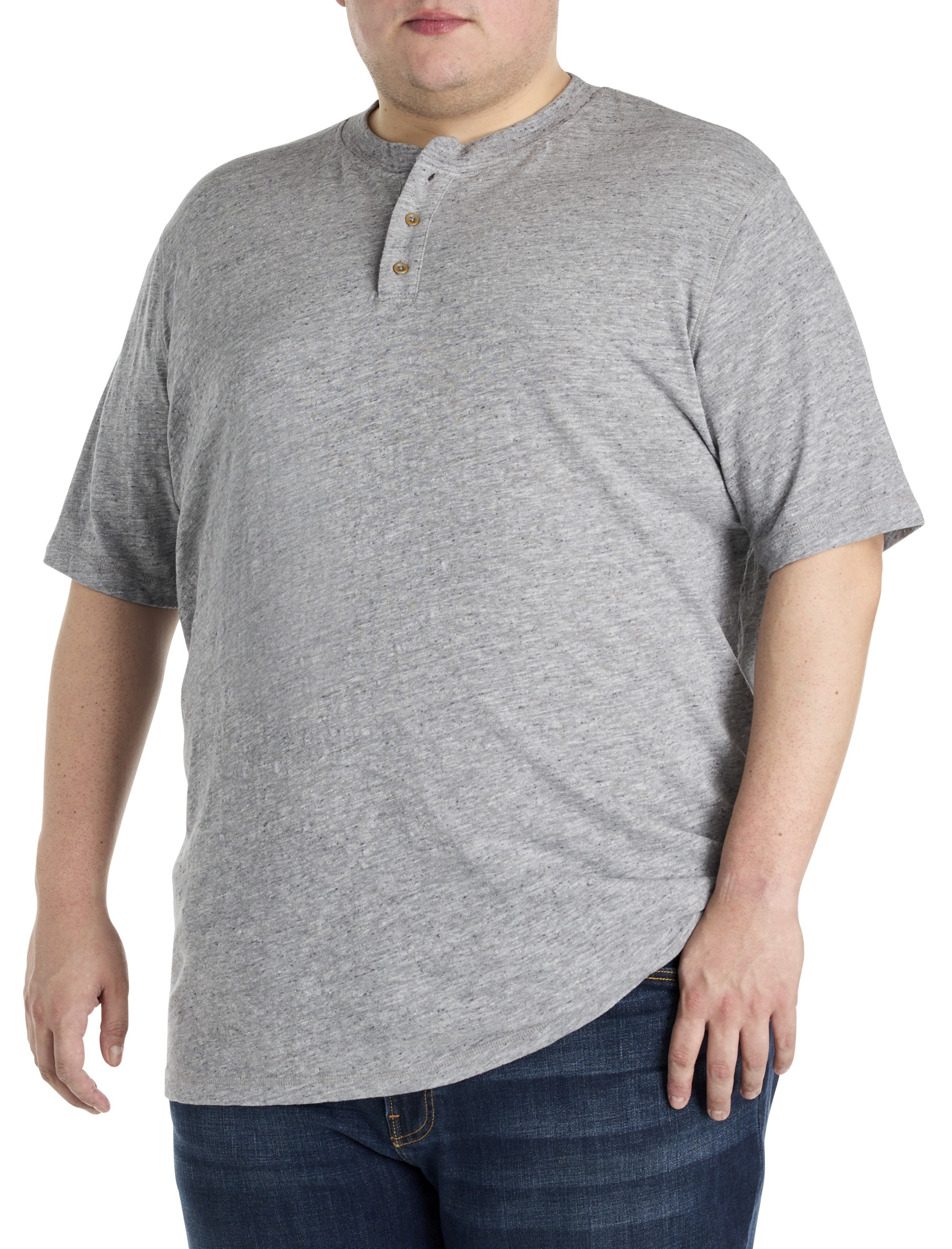 Linen-Blend Henley T-Shirt
