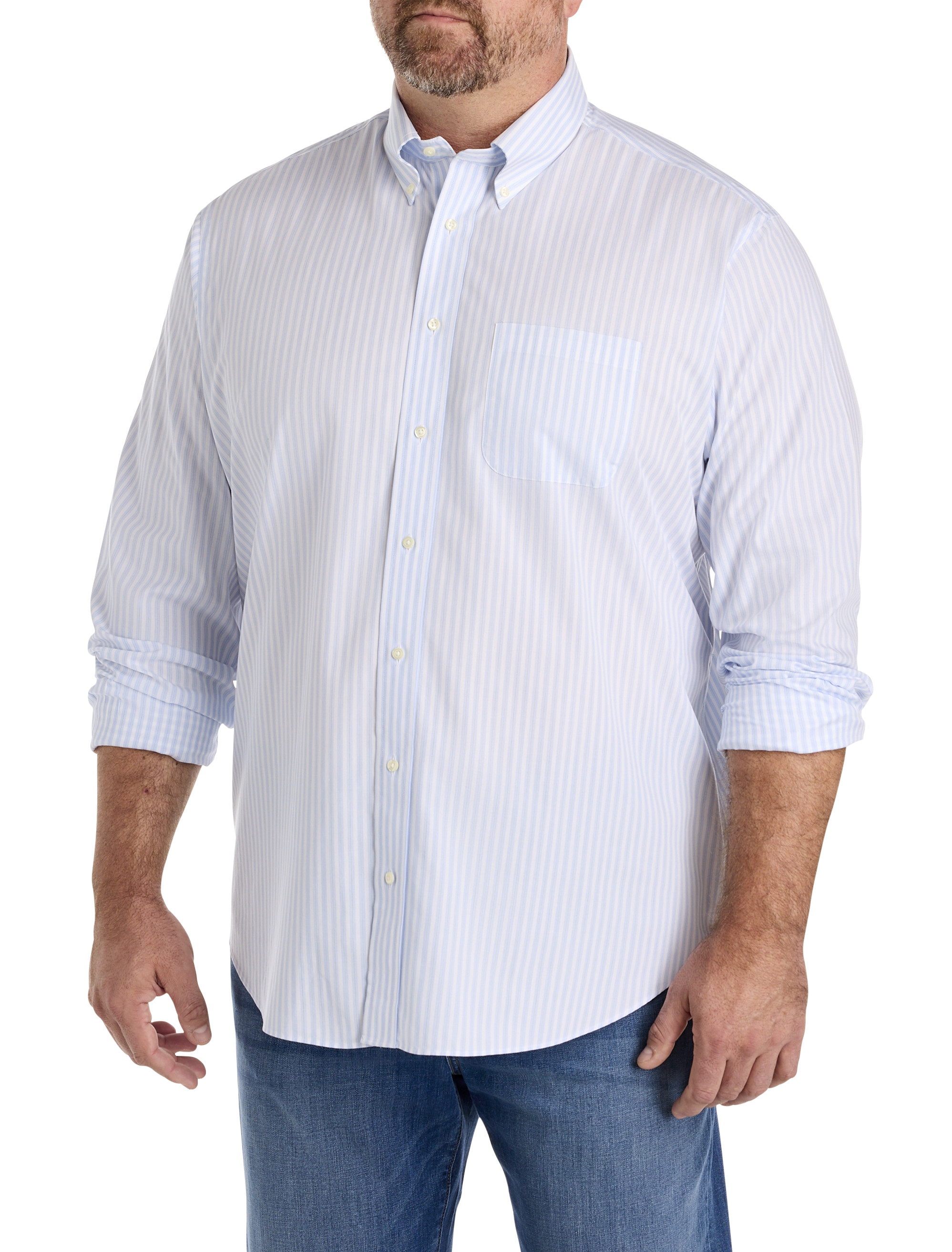 Non-Iron Grounded Striped Dress Shirt