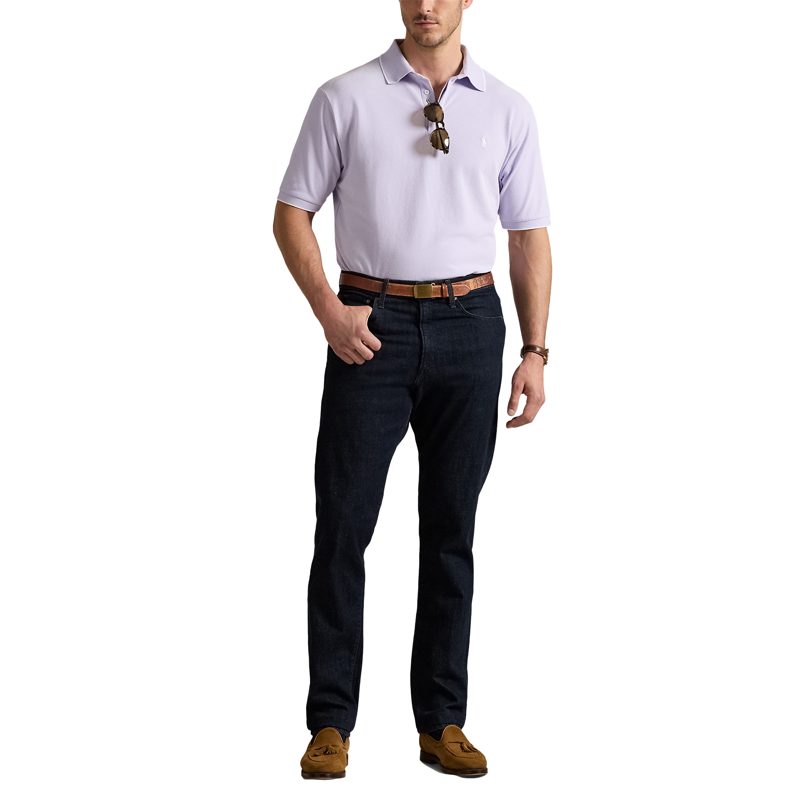 Big + Tall | Polo Ralph Lauren Stretch Oxford Mesh Polo Shirt | DXL