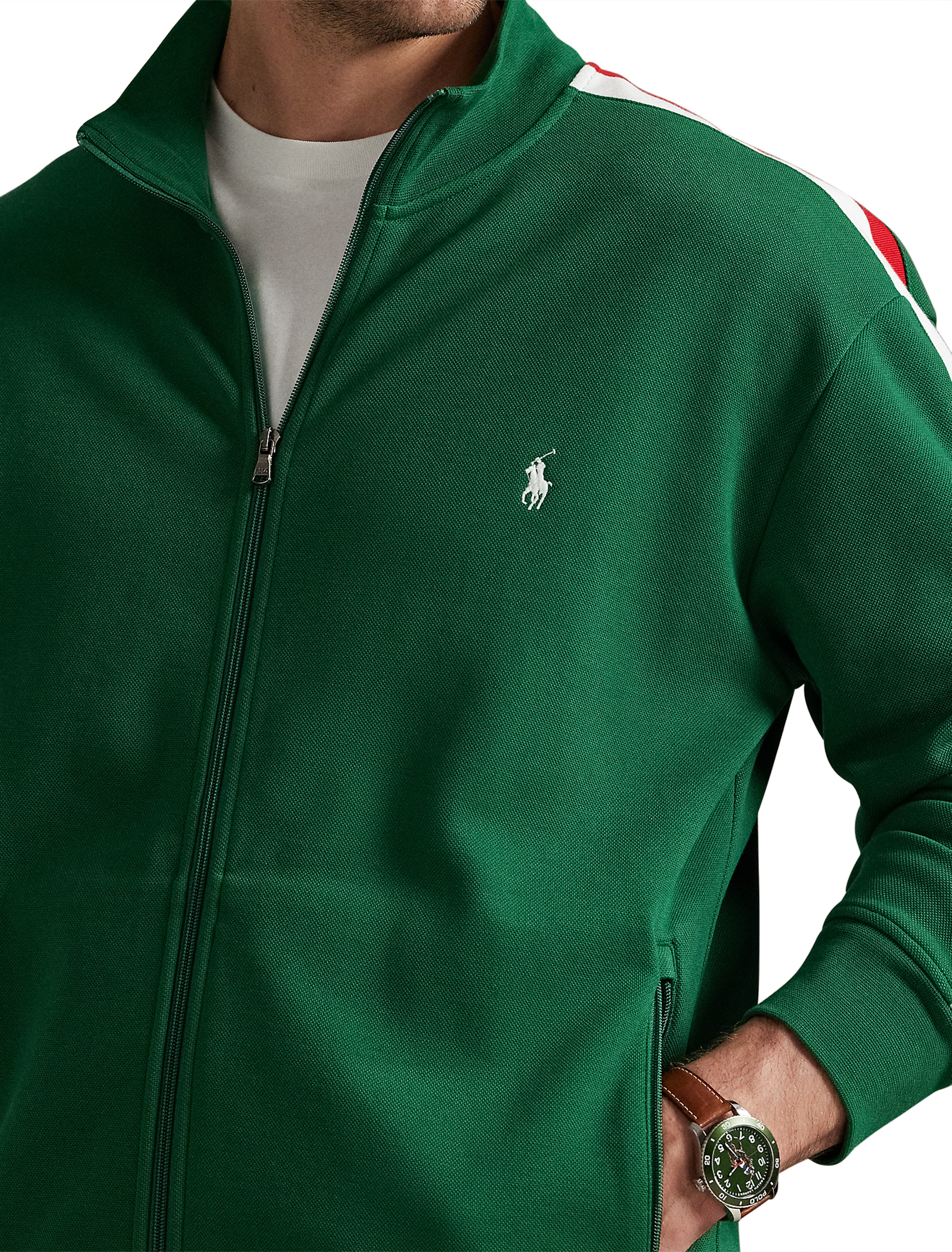 Mesh Double-Knit Track Jacket