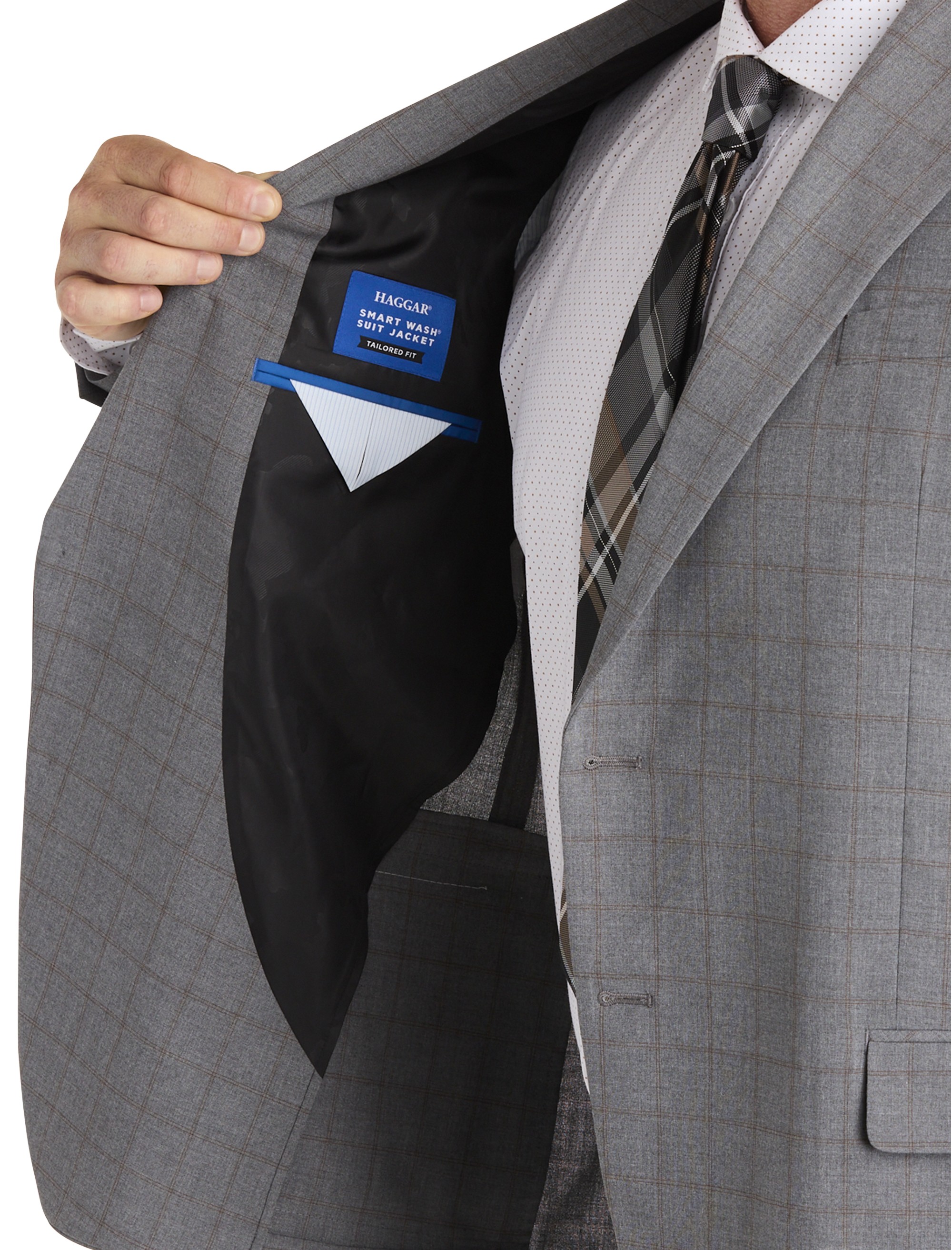 Smart Wash® Windowpane Suit Jacket - thumbnail 4