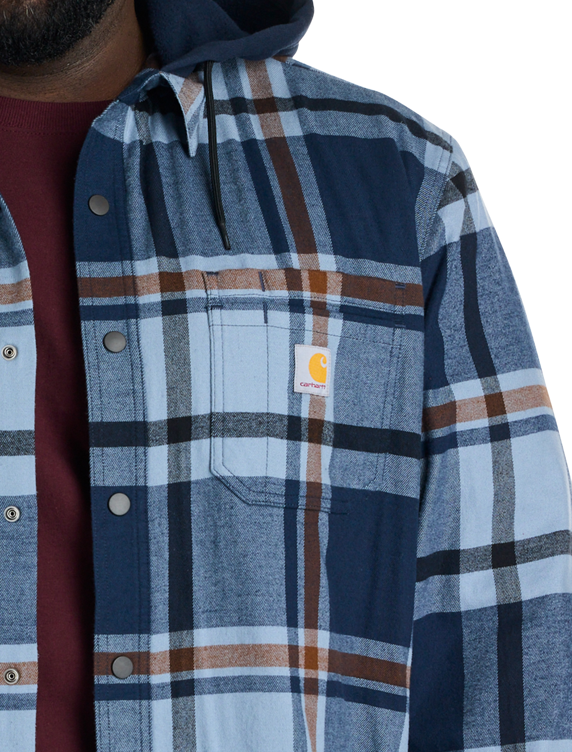 Rugged Flex™ Relaxed Fit Flannel Fleece Lined Hooded Shirt Jacket