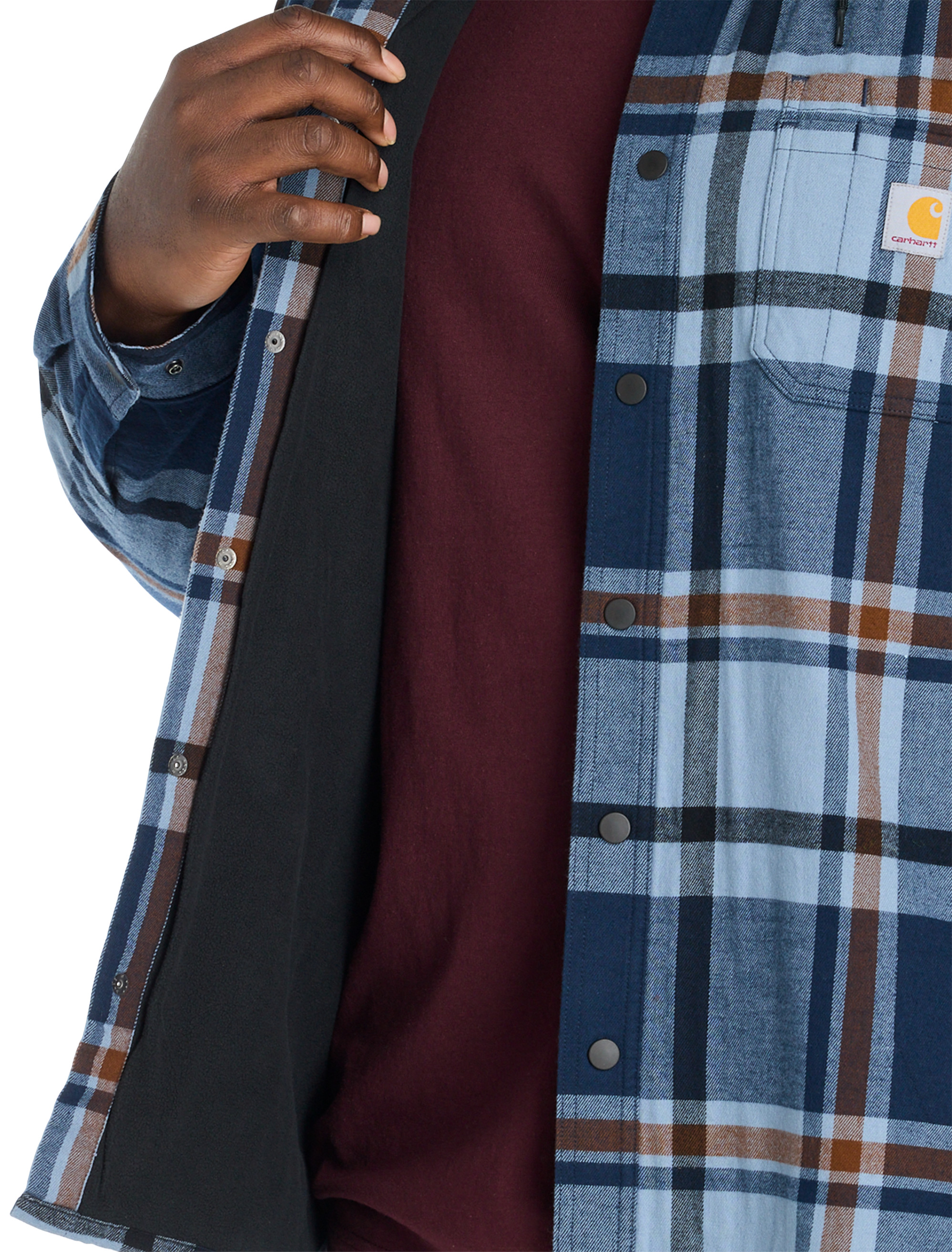 Rugged Flex™ Relaxed Fit Flannel Fleece Lined Hooded Shirt Jacket