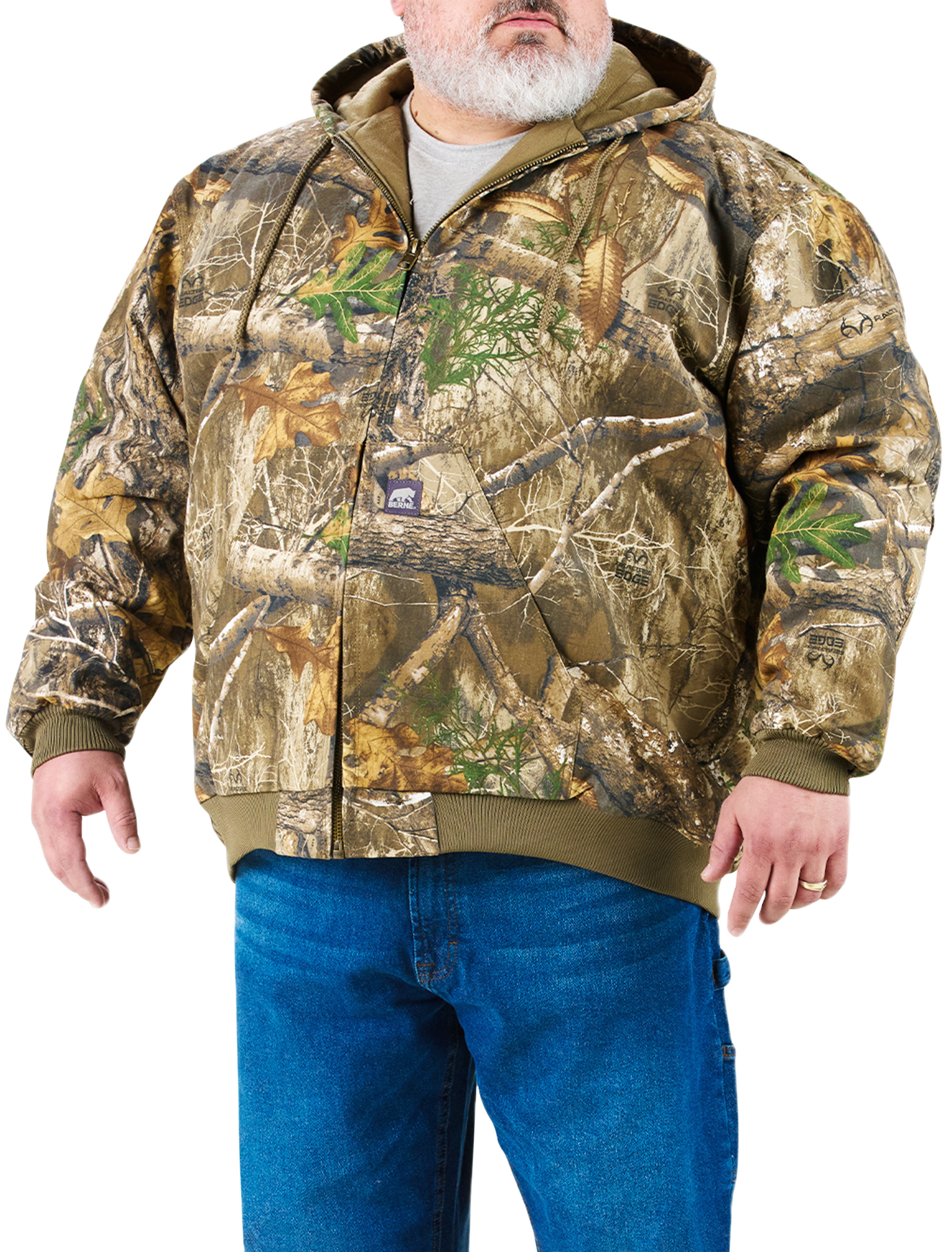 Berne Apparel アクティブジャケット パーカー グリーン ダック L Berne Apparel Mens Heritage Duck Hooded Active Green 100% Cotton