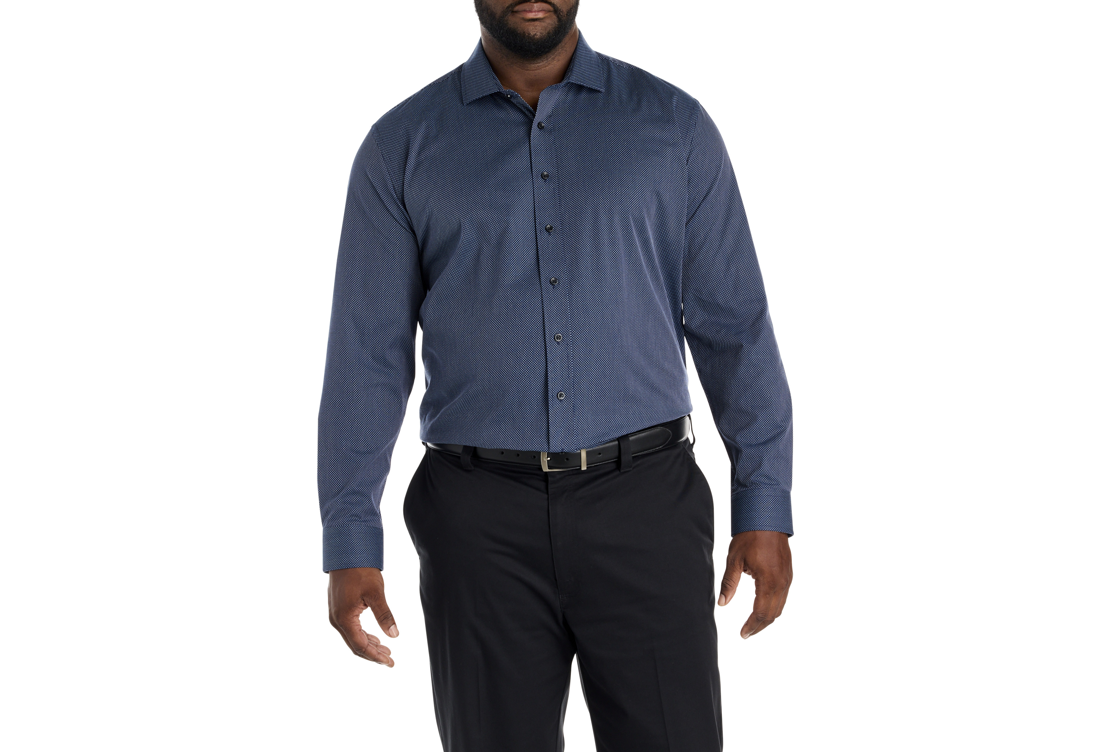 Wrinkle-Resistant Micro Print Dress Shirt