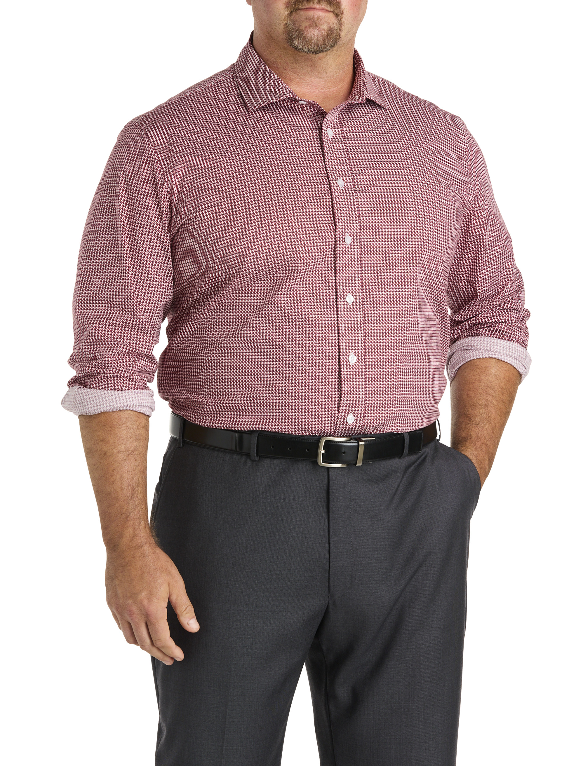 Wrinkle-Resistant Abstract Print Dress Shirt