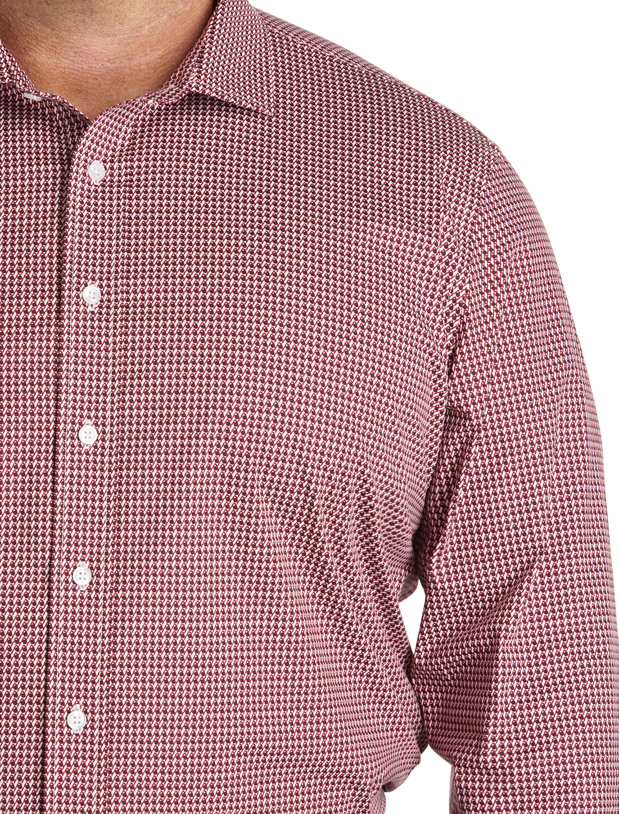 Wrinkle-Resistant Abstract Print Dress Shirt